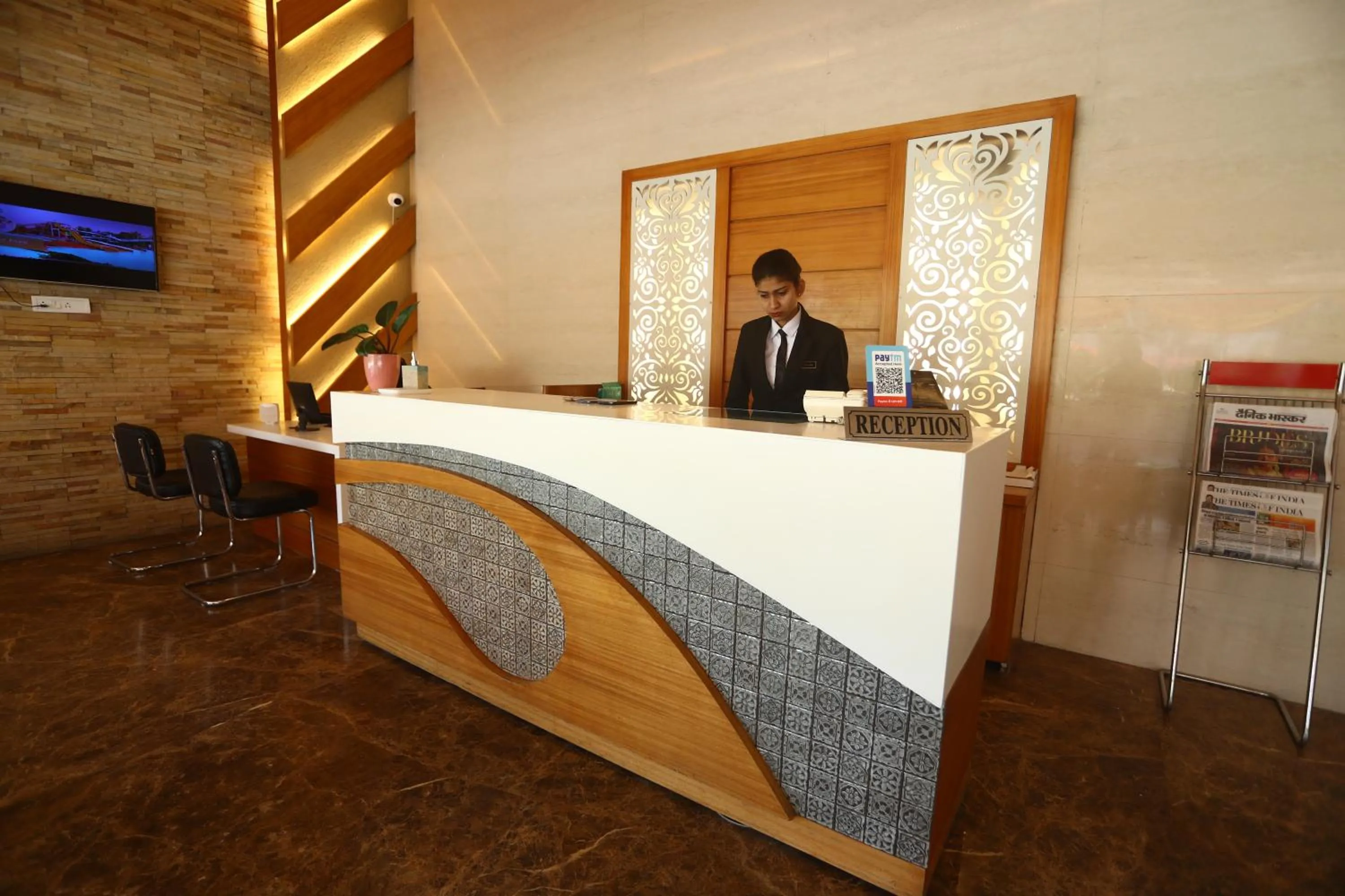 Lobby or reception in Hotel Kanha’s Palm Springs