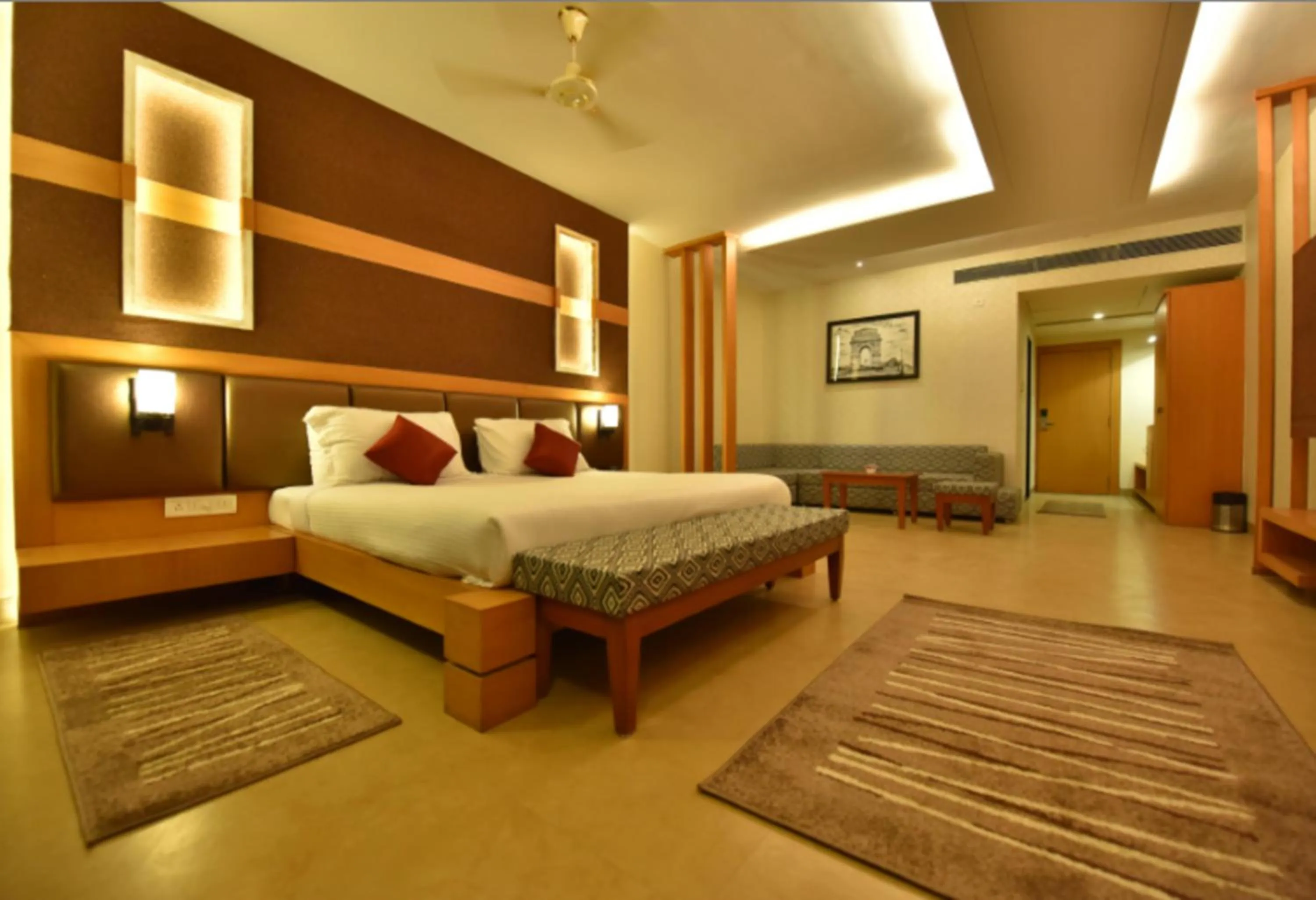 Bedroom, Bed in Hotel Kanha’s Palm Springs