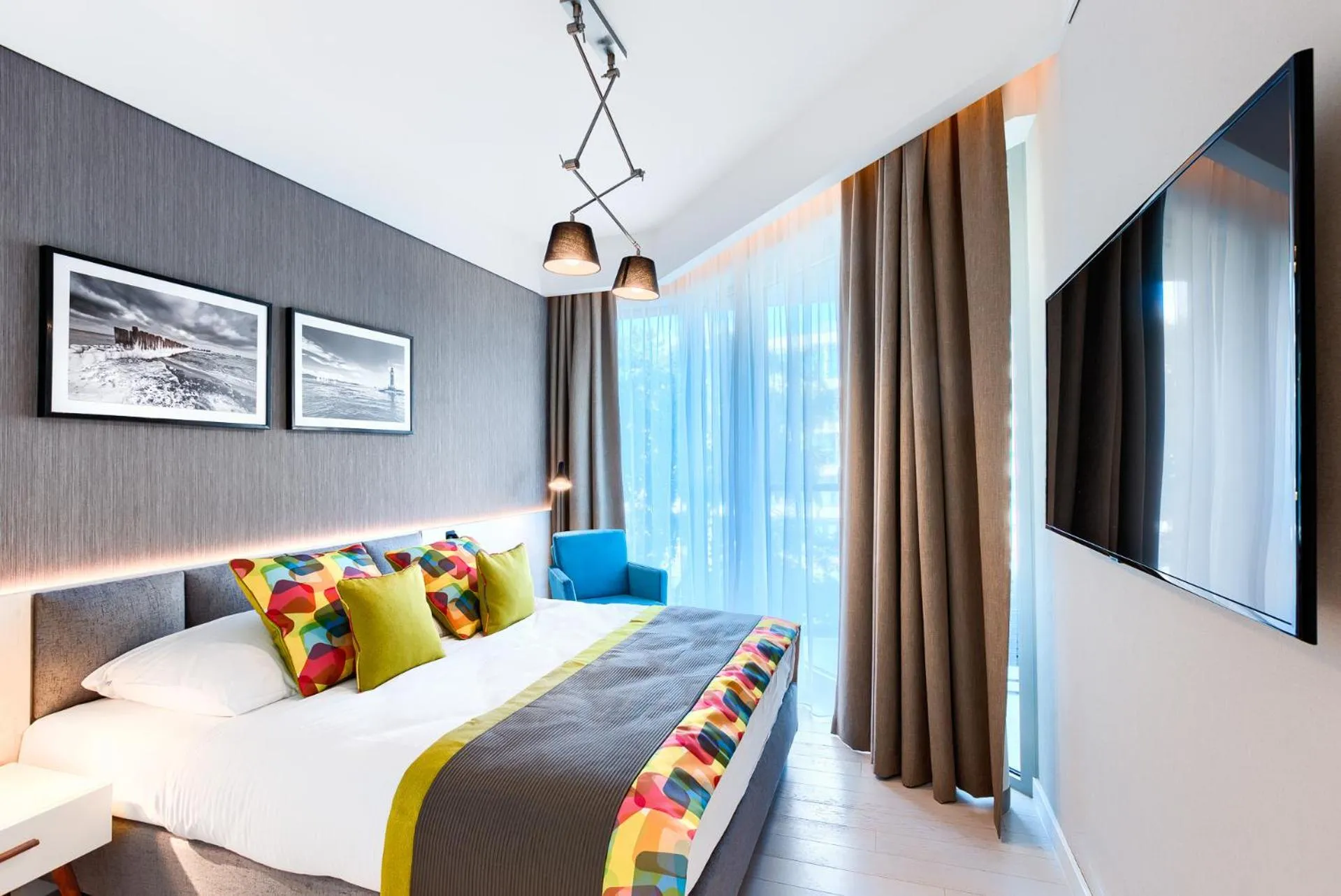 Communal lounge/ TV room, Bed in Dune Resort Mielno - B