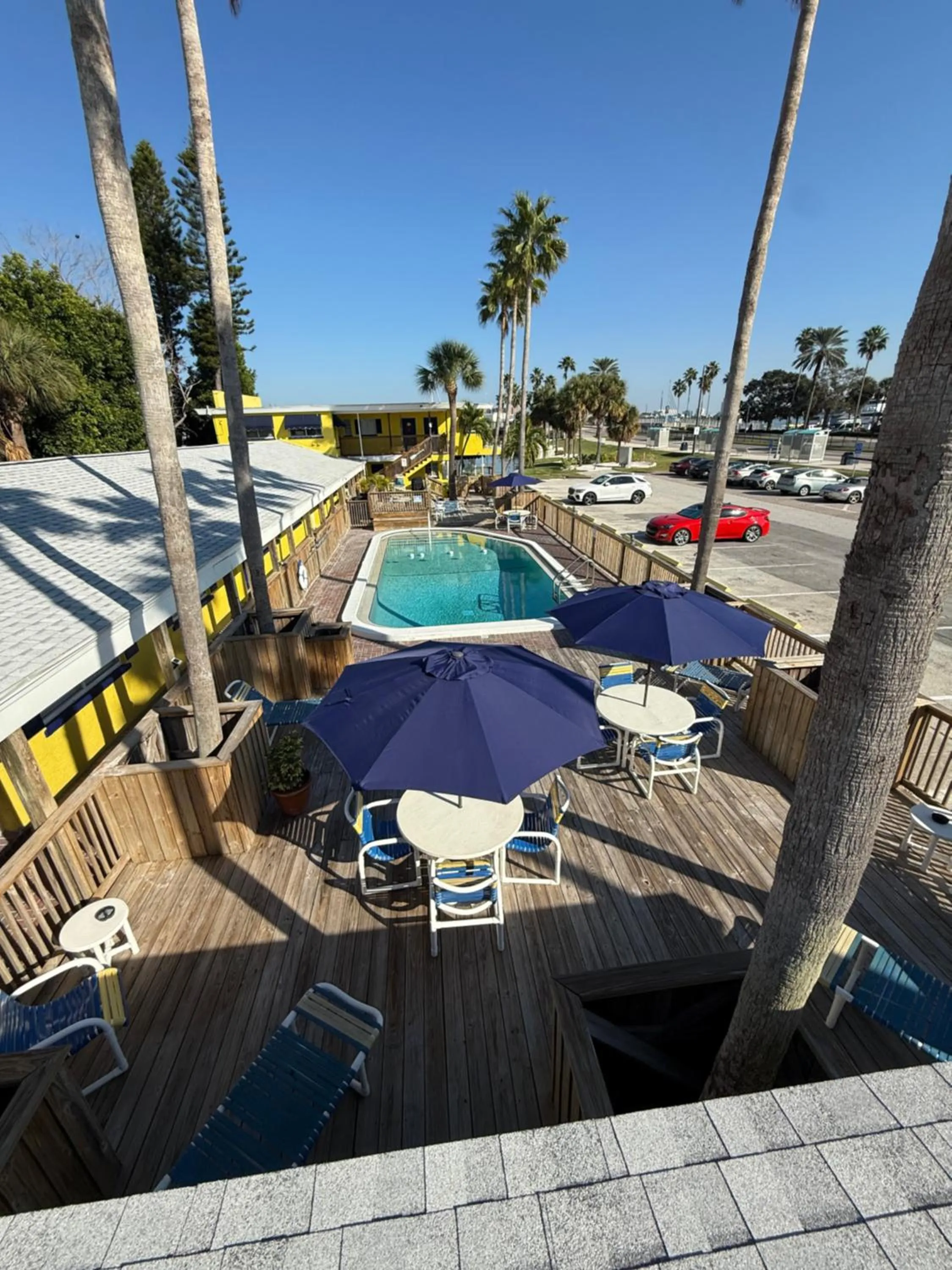 Pool view in Barefoot Bay Resort Motel