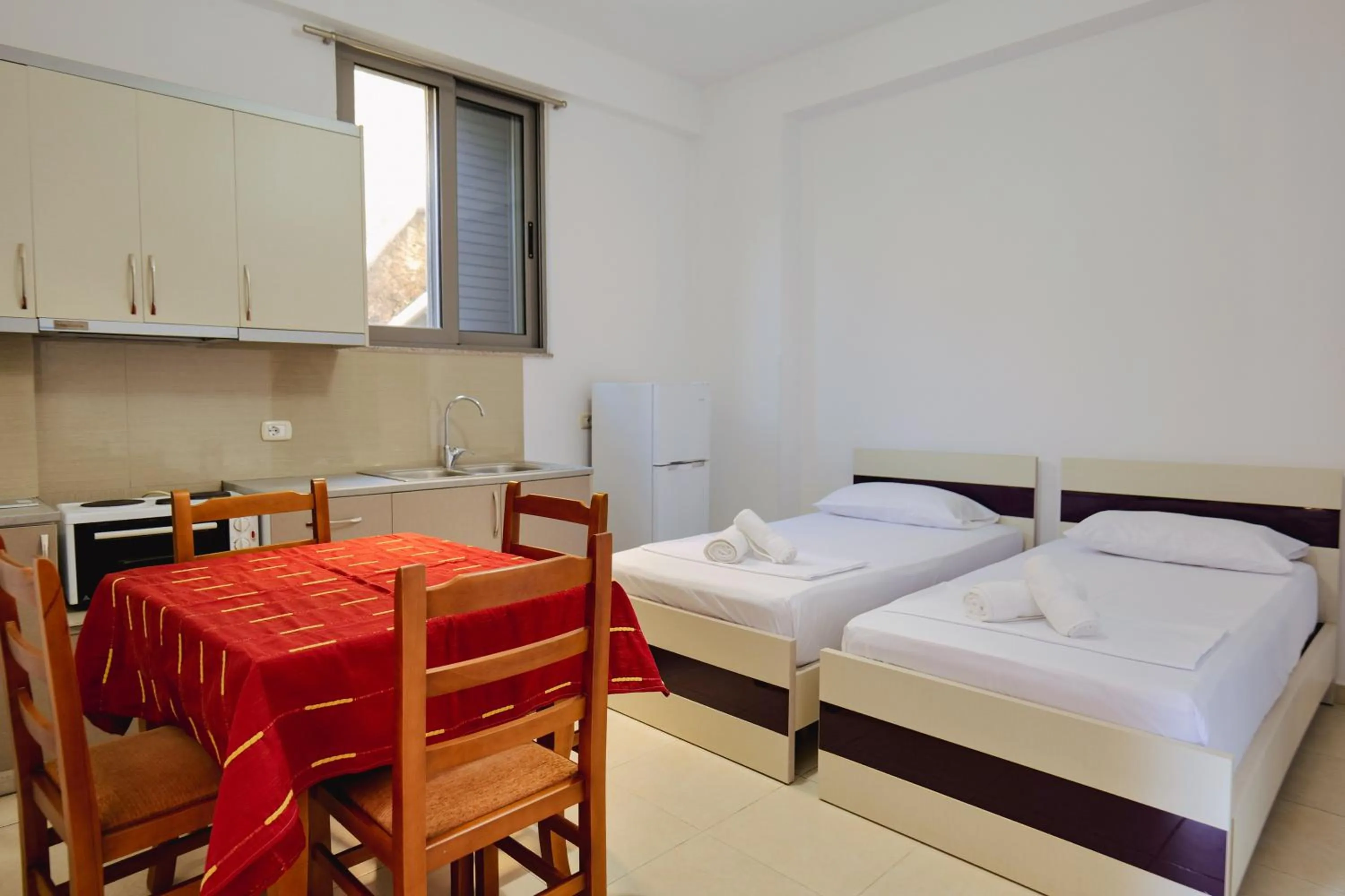 Bed in Hotel Argjiro