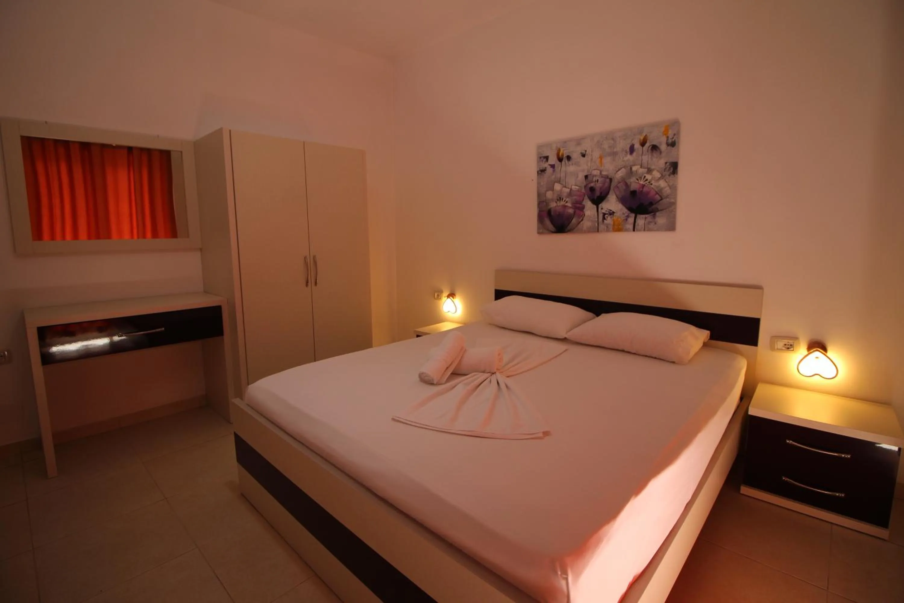 Bed in Hotel Argjiro