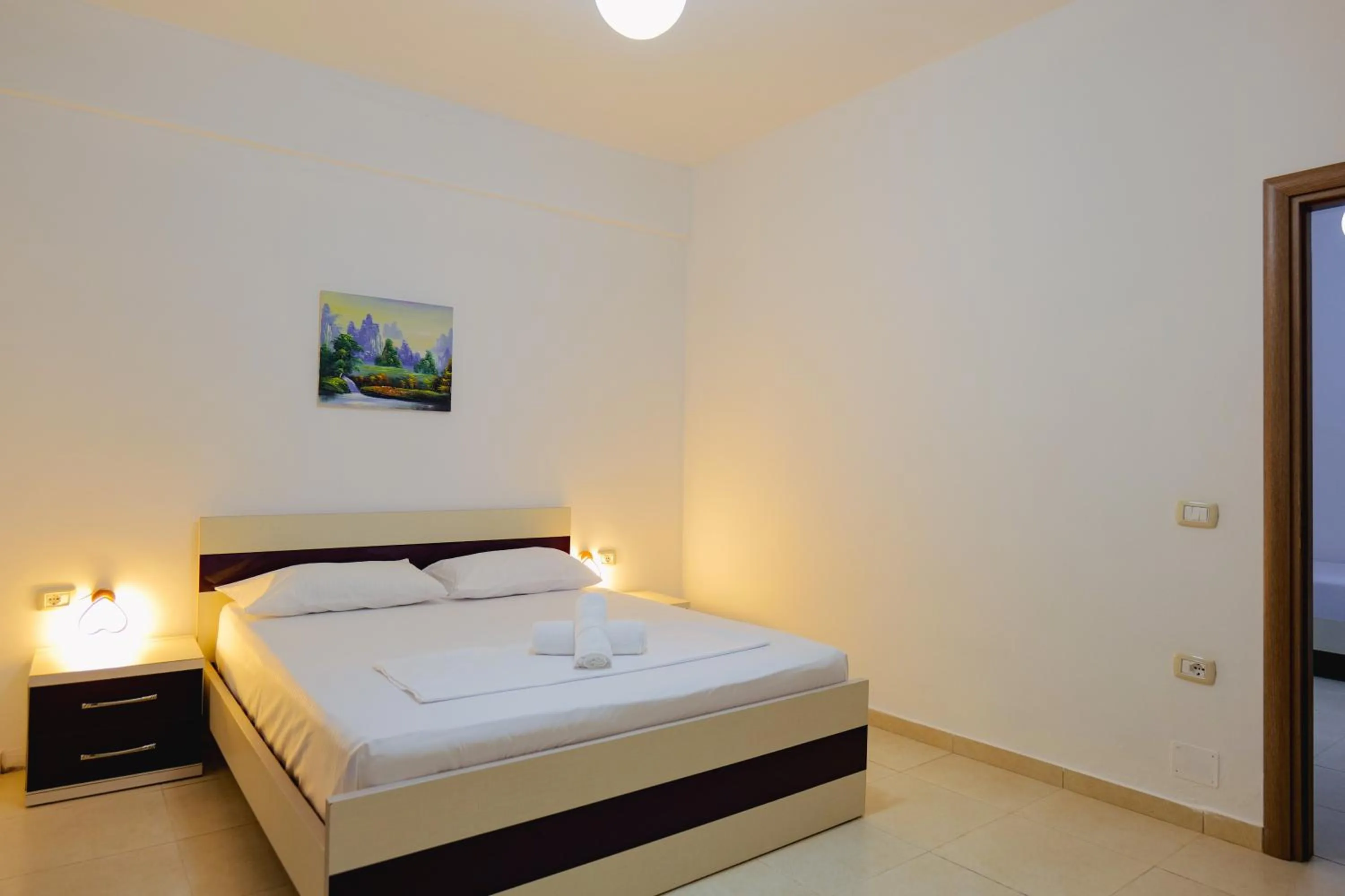 Bed in Hotel Argjiro