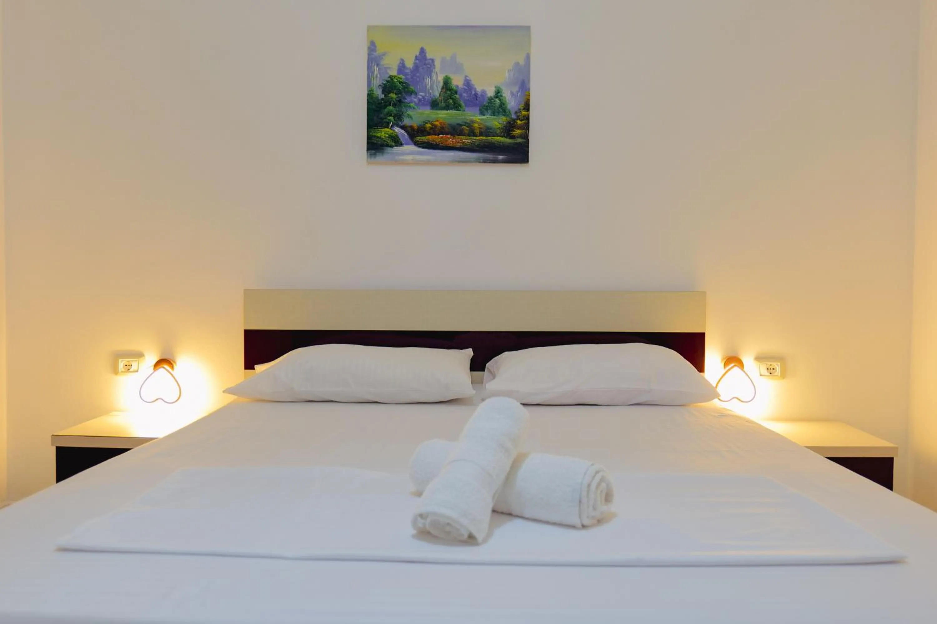 Bed in Hotel Argjiro