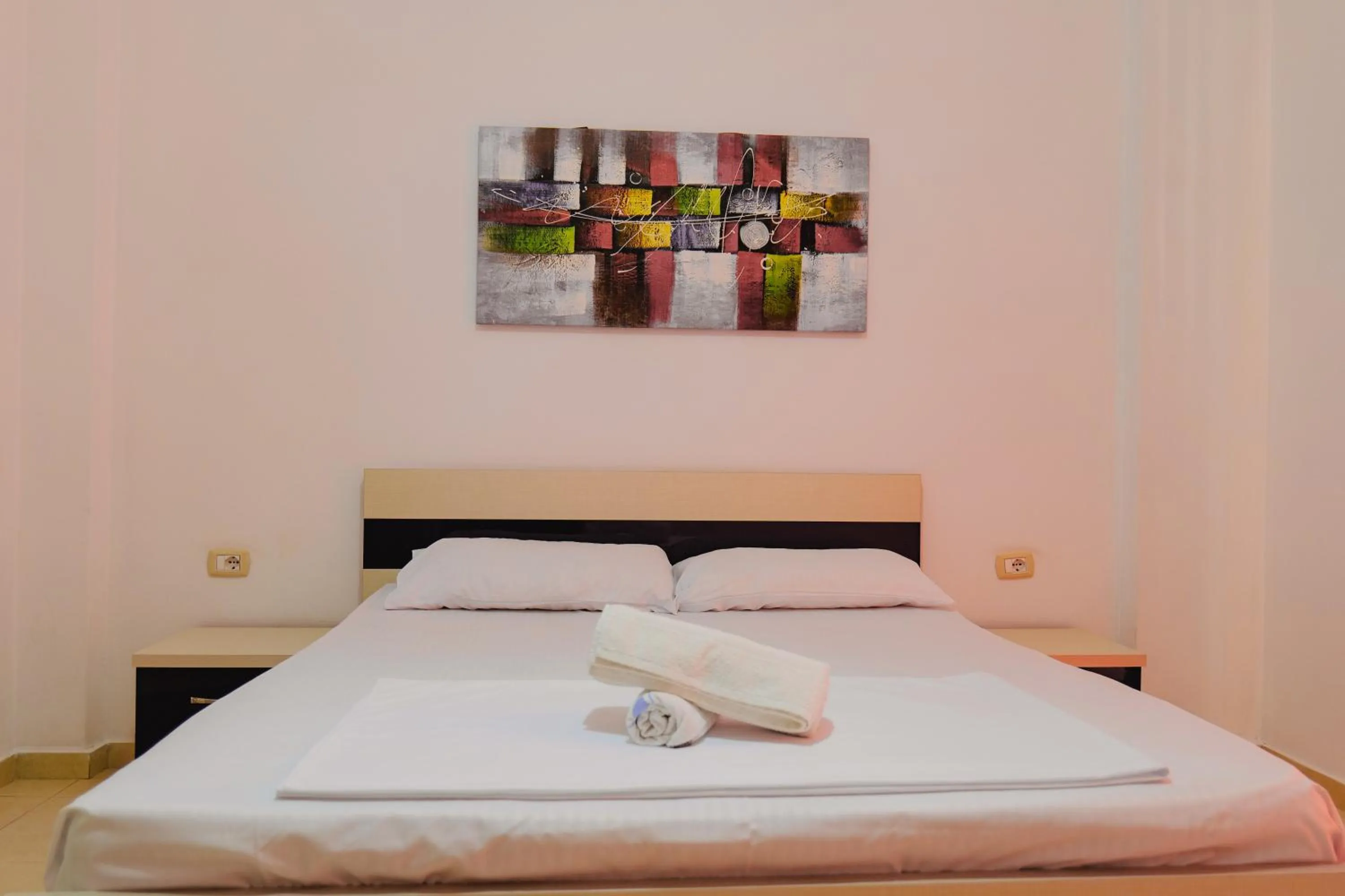 Bed in Hotel Argjiro