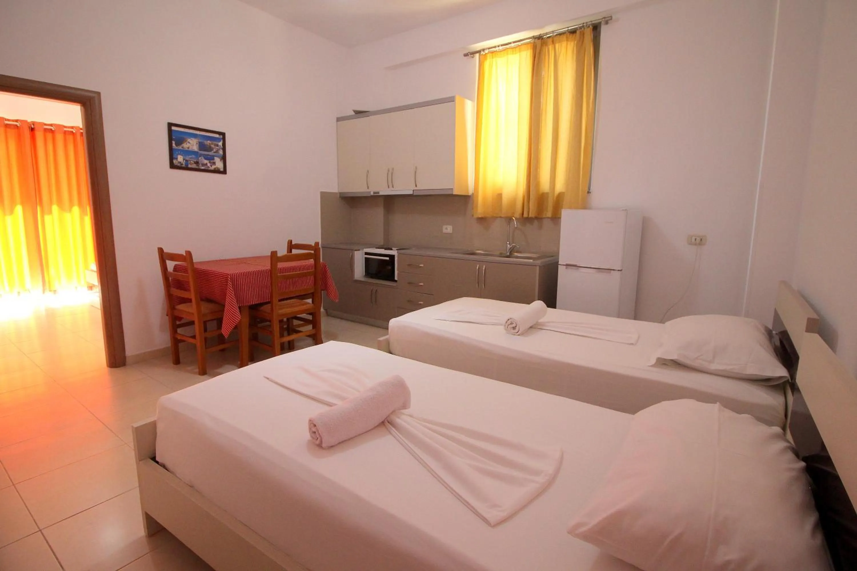 Bed in Hotel Argjiro