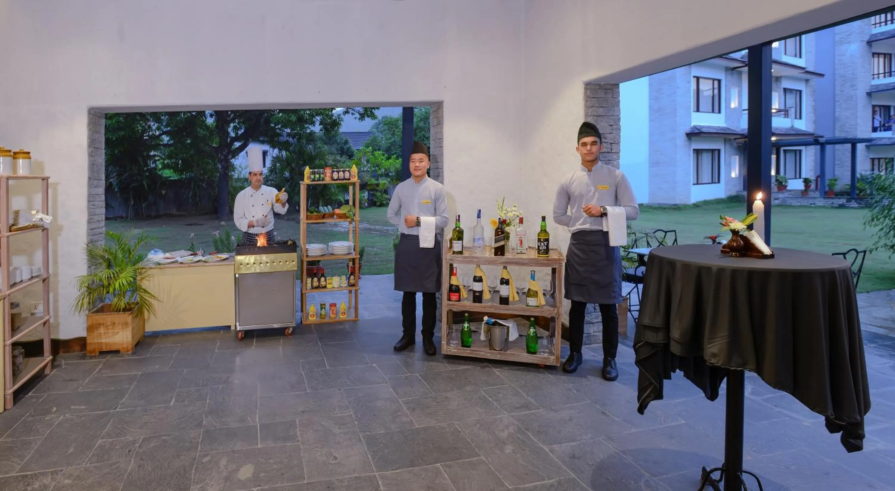 Dining area in Hotel Barahi Pokhara