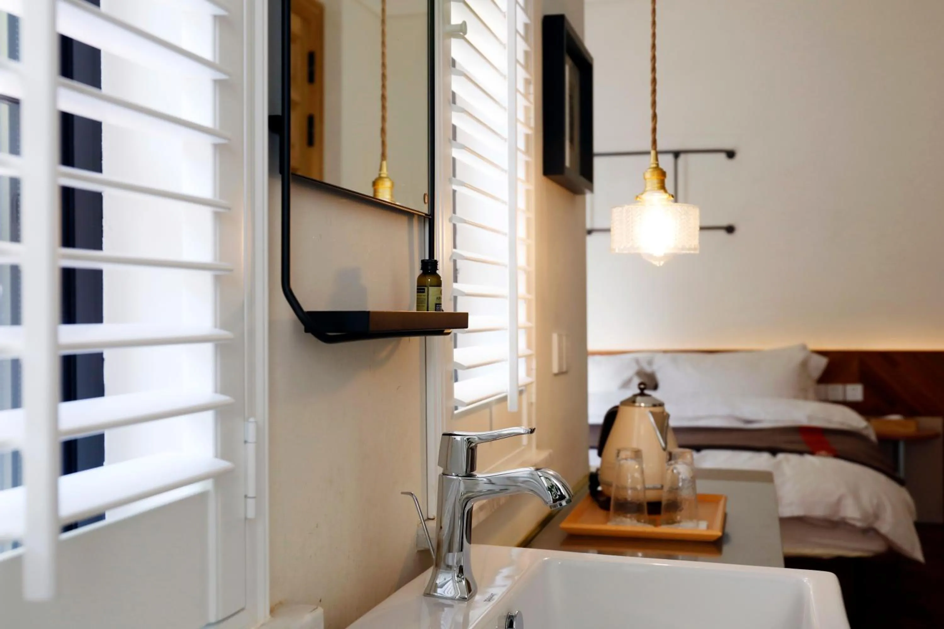 Bathroom, Bed in Mogan Mountain Fangu Boutique Villa