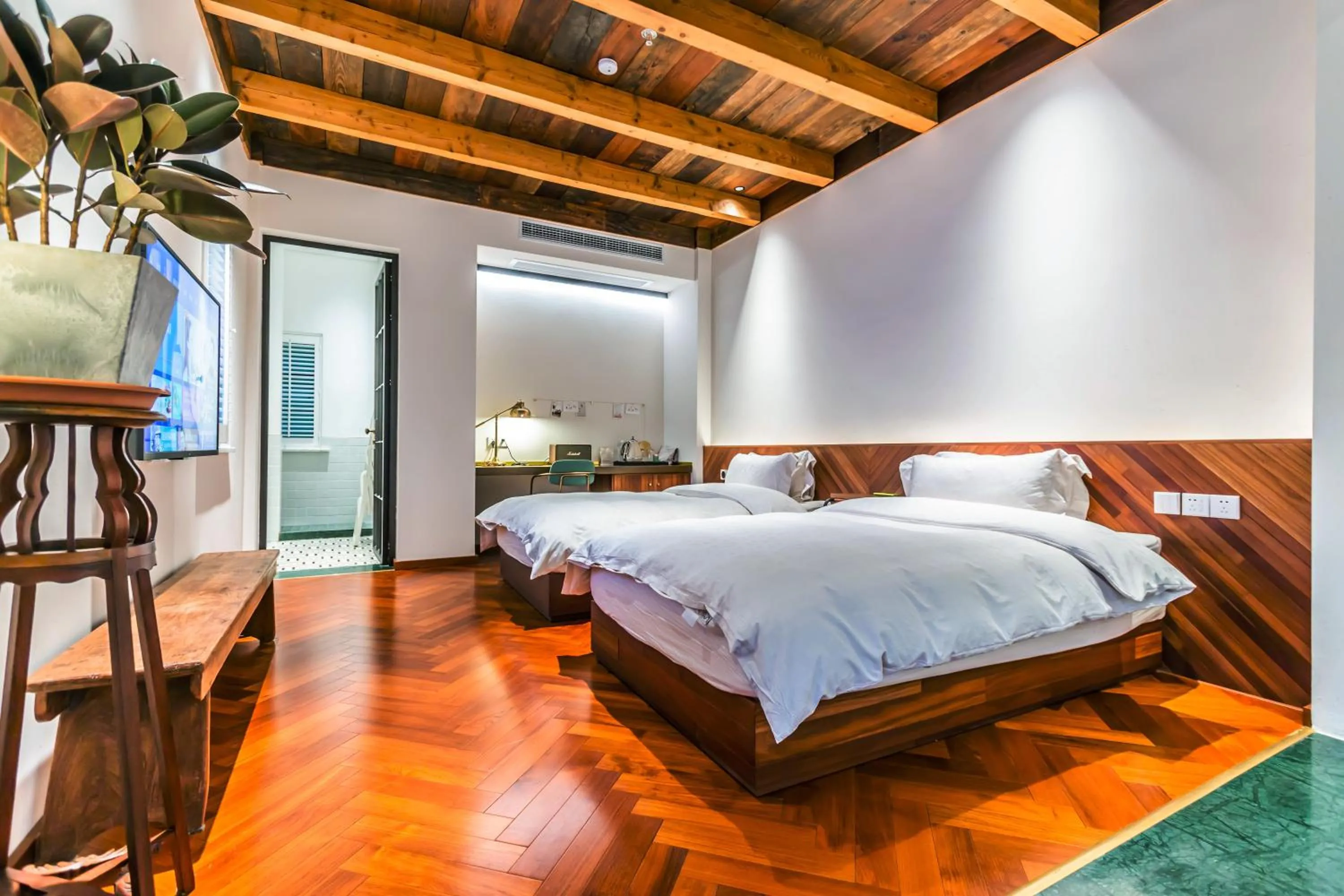 Bed in Mogan Mountain Fangu Boutique Villa