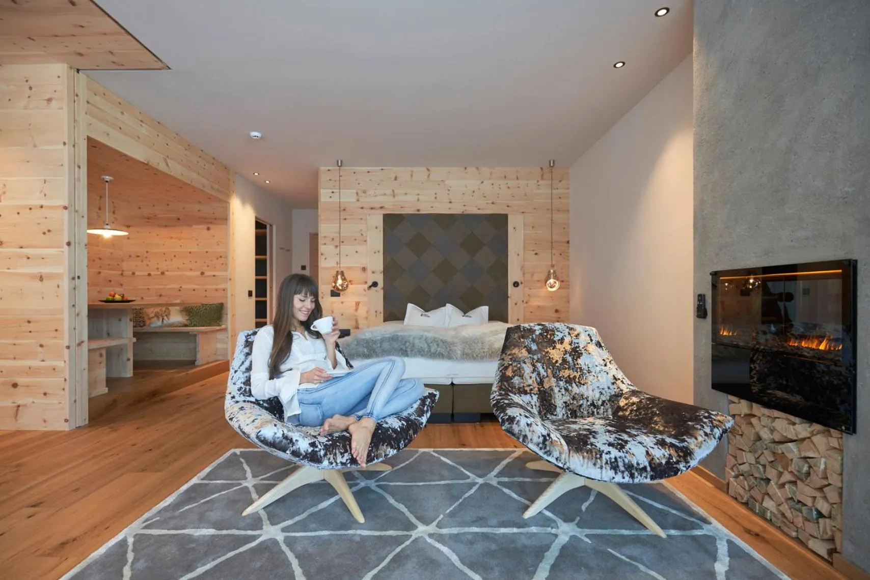 Bed in Hotel Cristallo - Wellness Mountain Living