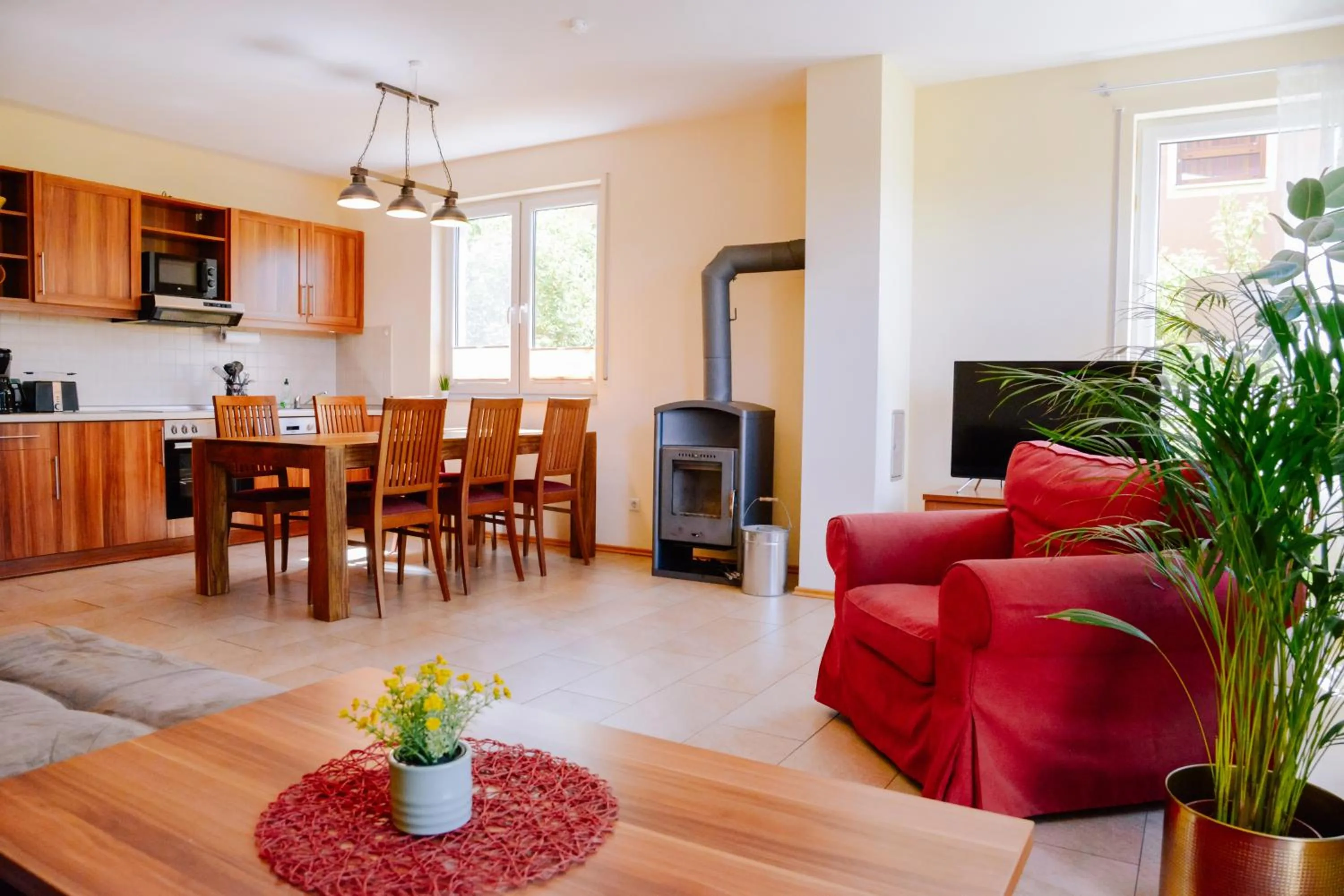 Kitchen or kitchenette in Ferienpark Templin direkt neben der Naturtherme