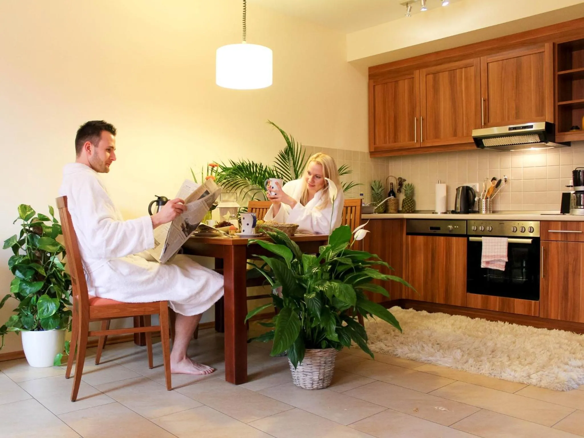 Kitchen or kitchenette in Ferienpark Templin direkt neben der Naturtherme