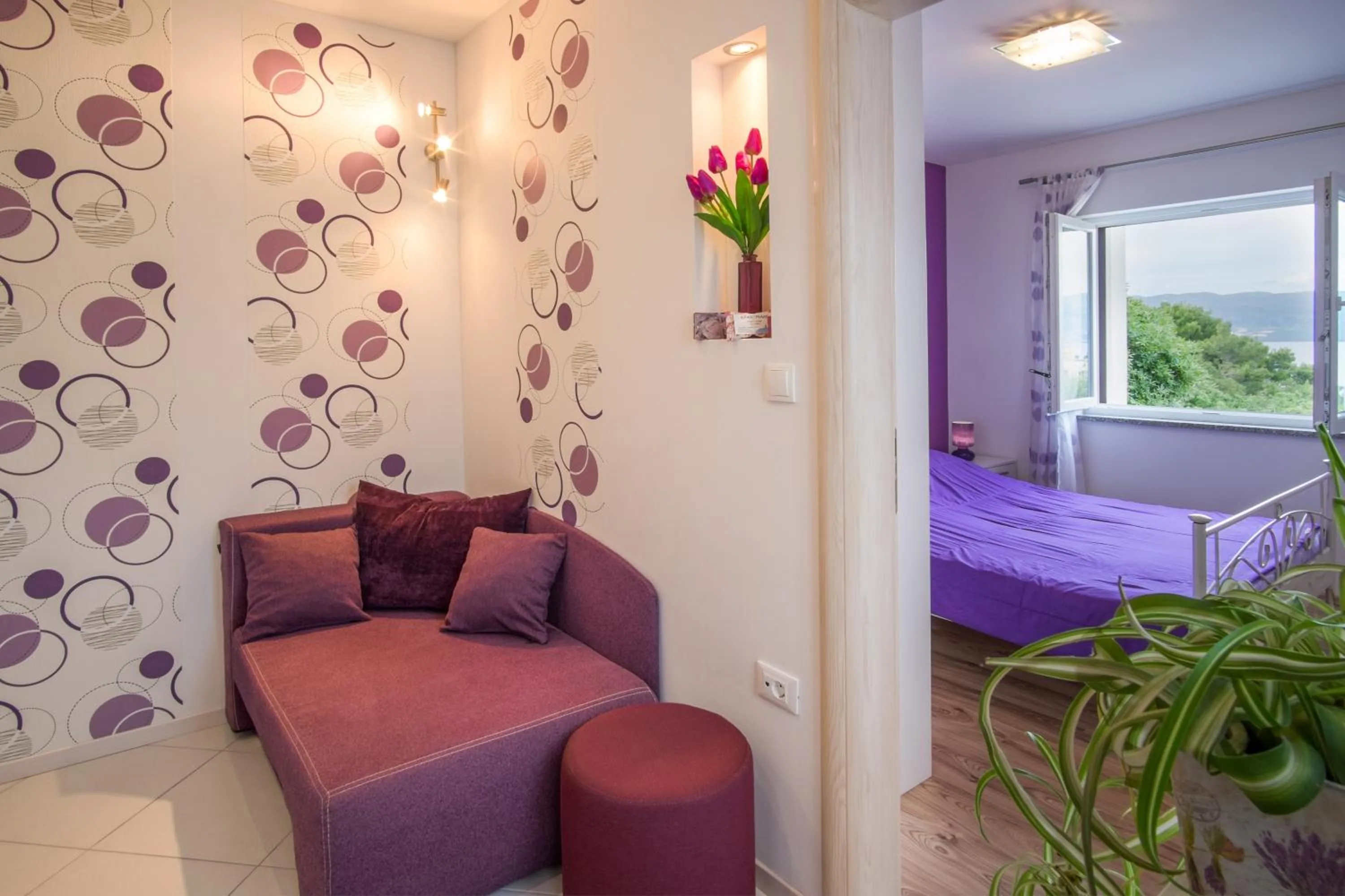 Seating area, Bed in Apartments Stasic