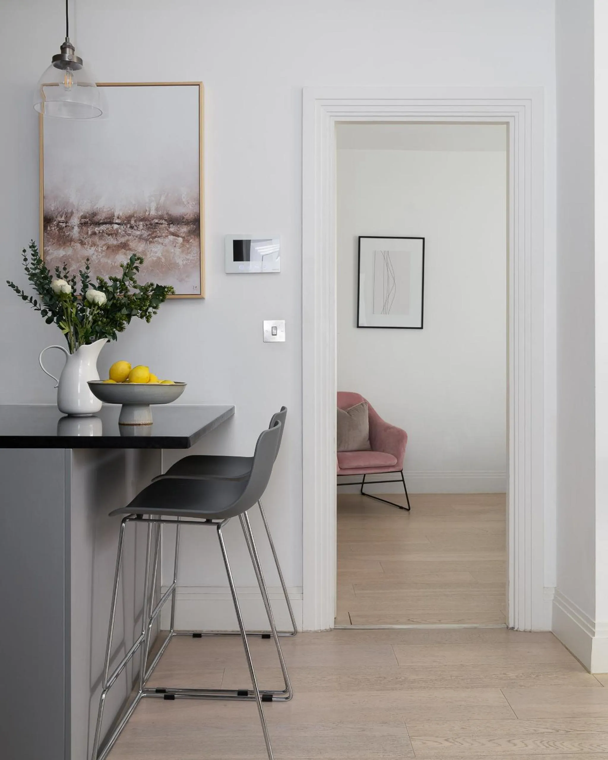 Dining area in Oxford Circus Apartments by Calton Living