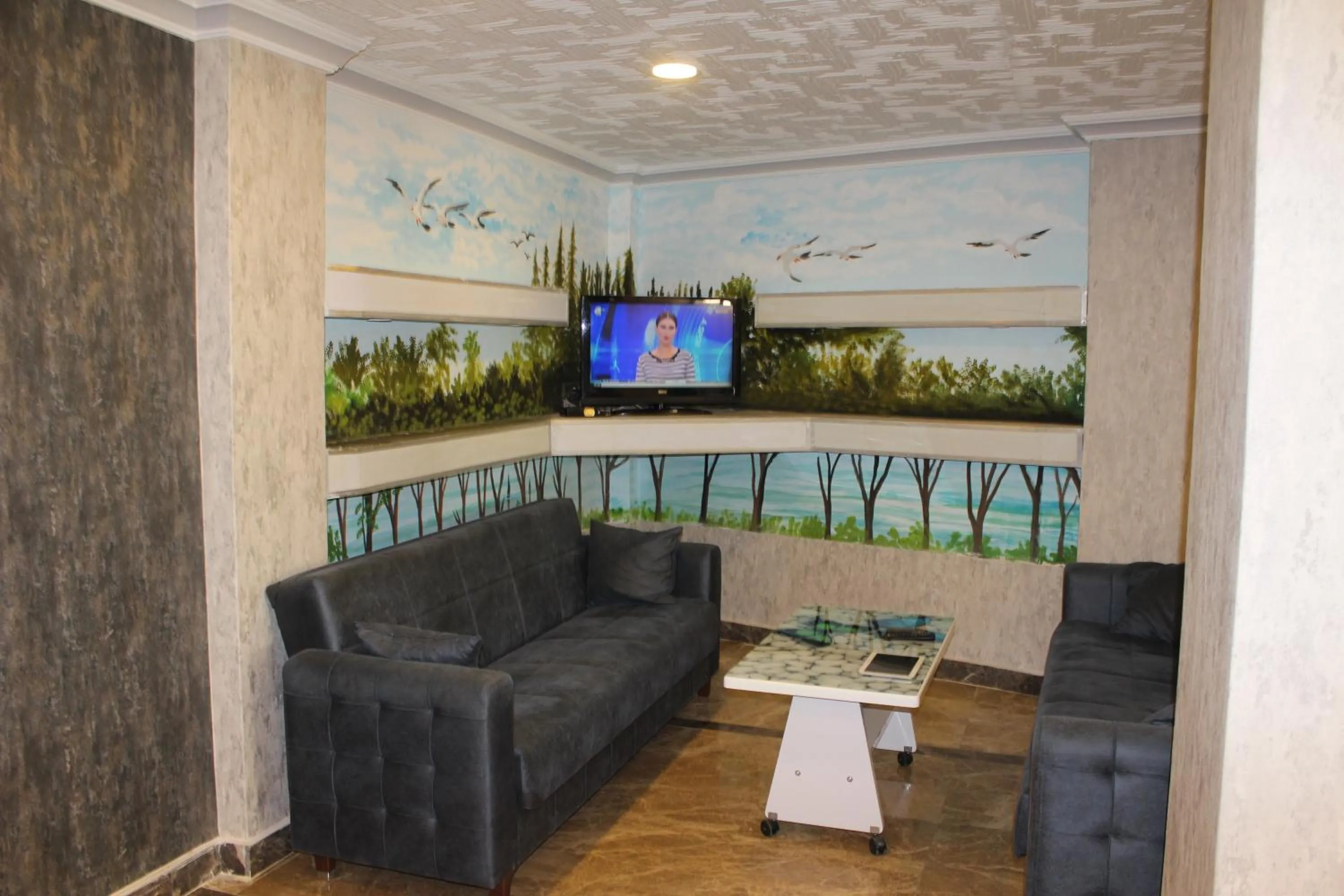 Seating area in Omega Inn