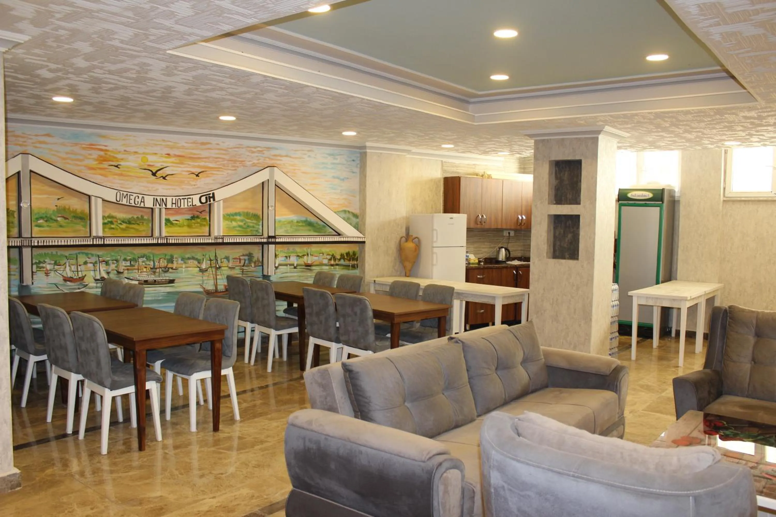 Seating area in Omega Inn