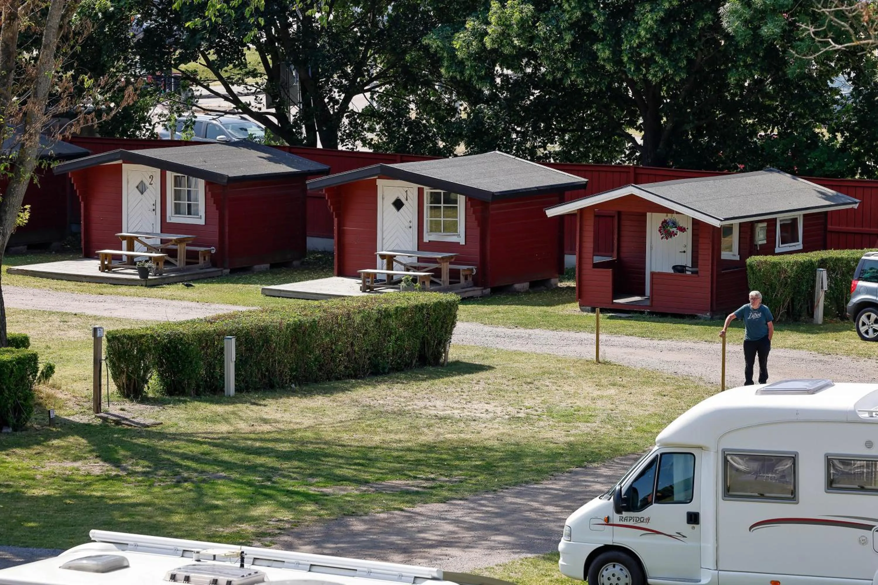Facade/entrance in Korskullens Stugor