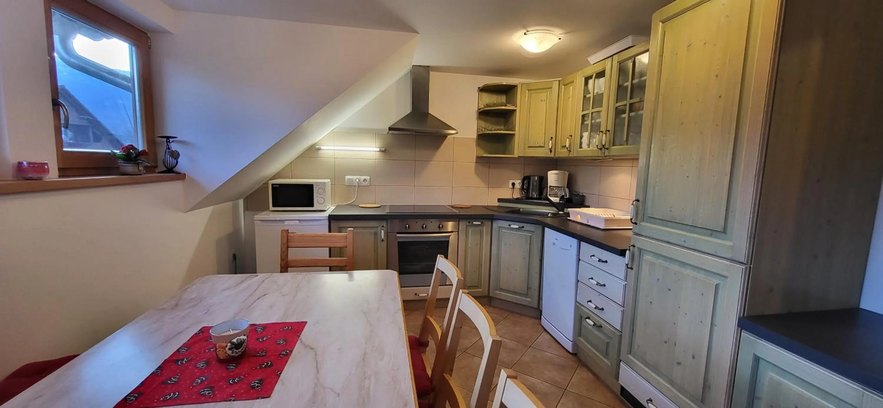 Kitchen or kitchenette in Apartments & Hostel Bohinj
