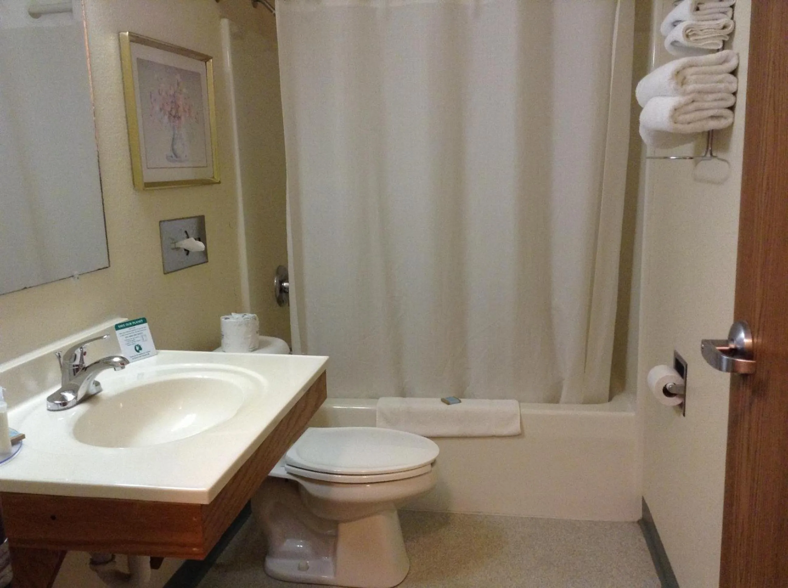 Bathroom in Travelodge by Wyndham Hudsonville