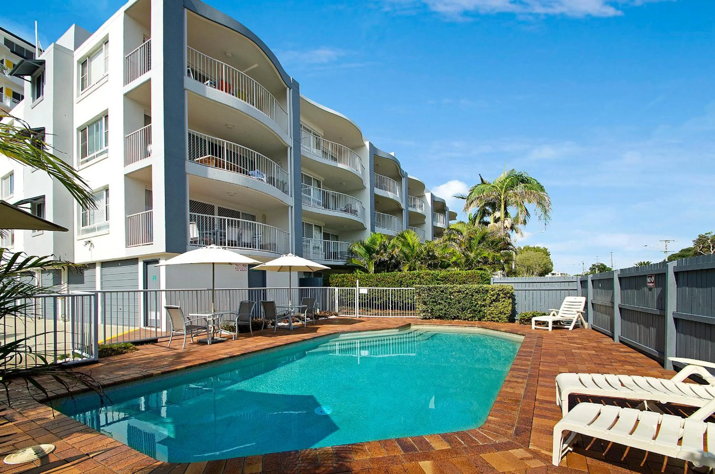 Pool view in The Beach Houses Maroochydore