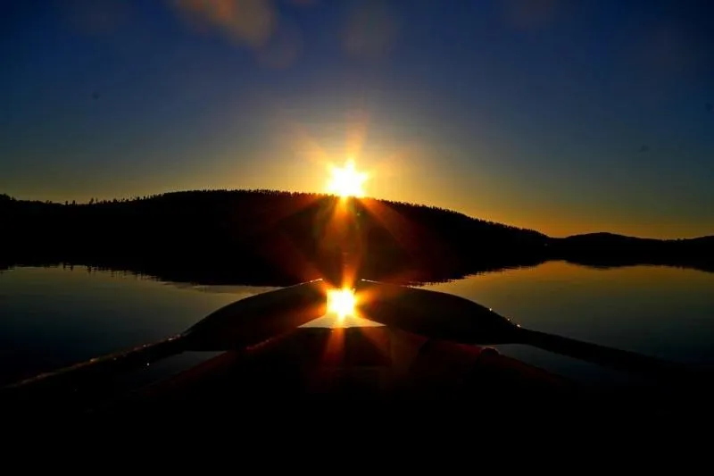 Sunset in Ukonjärven Holiday Village
