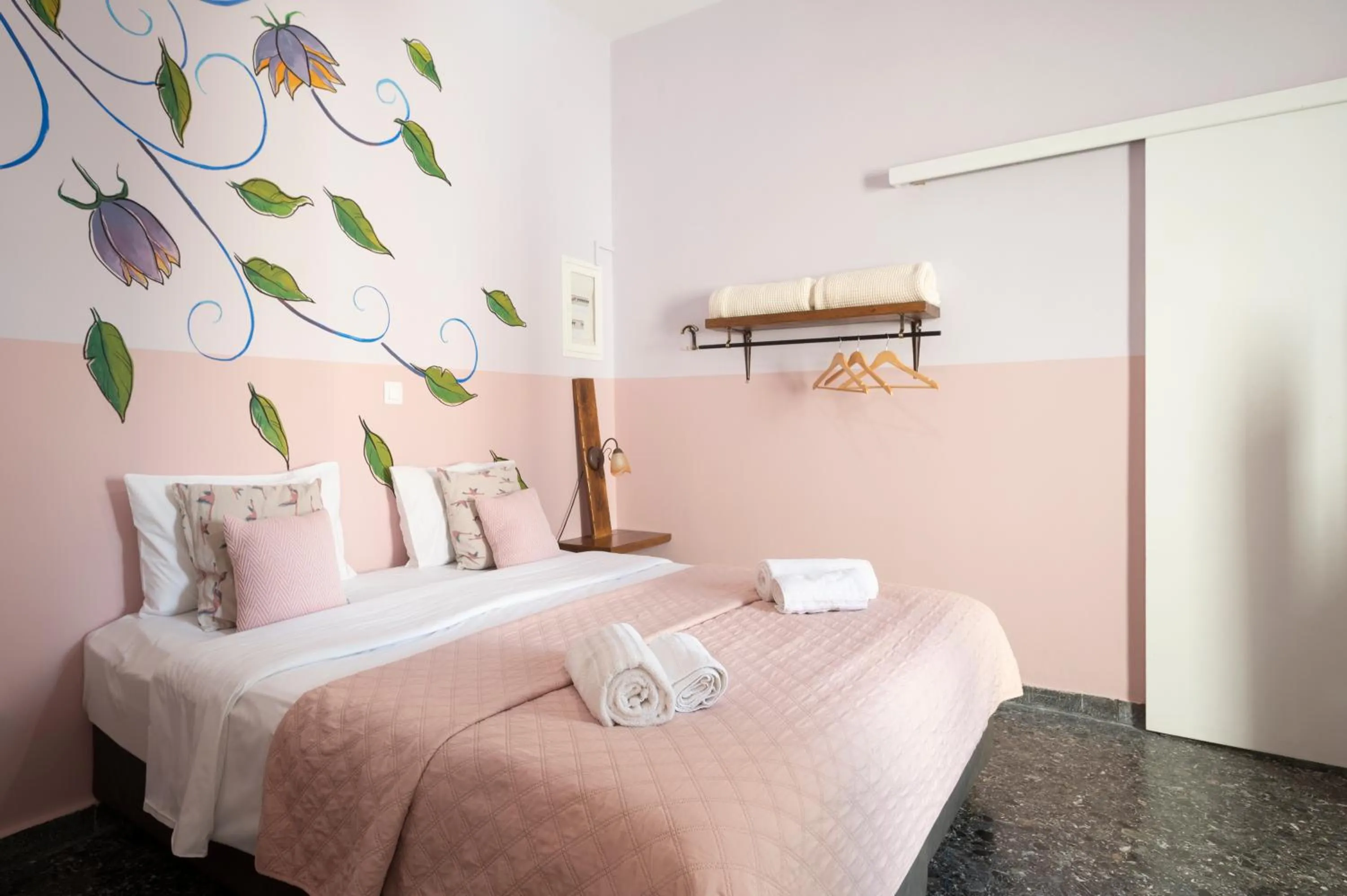 Bed in Kalamata Art Rooms