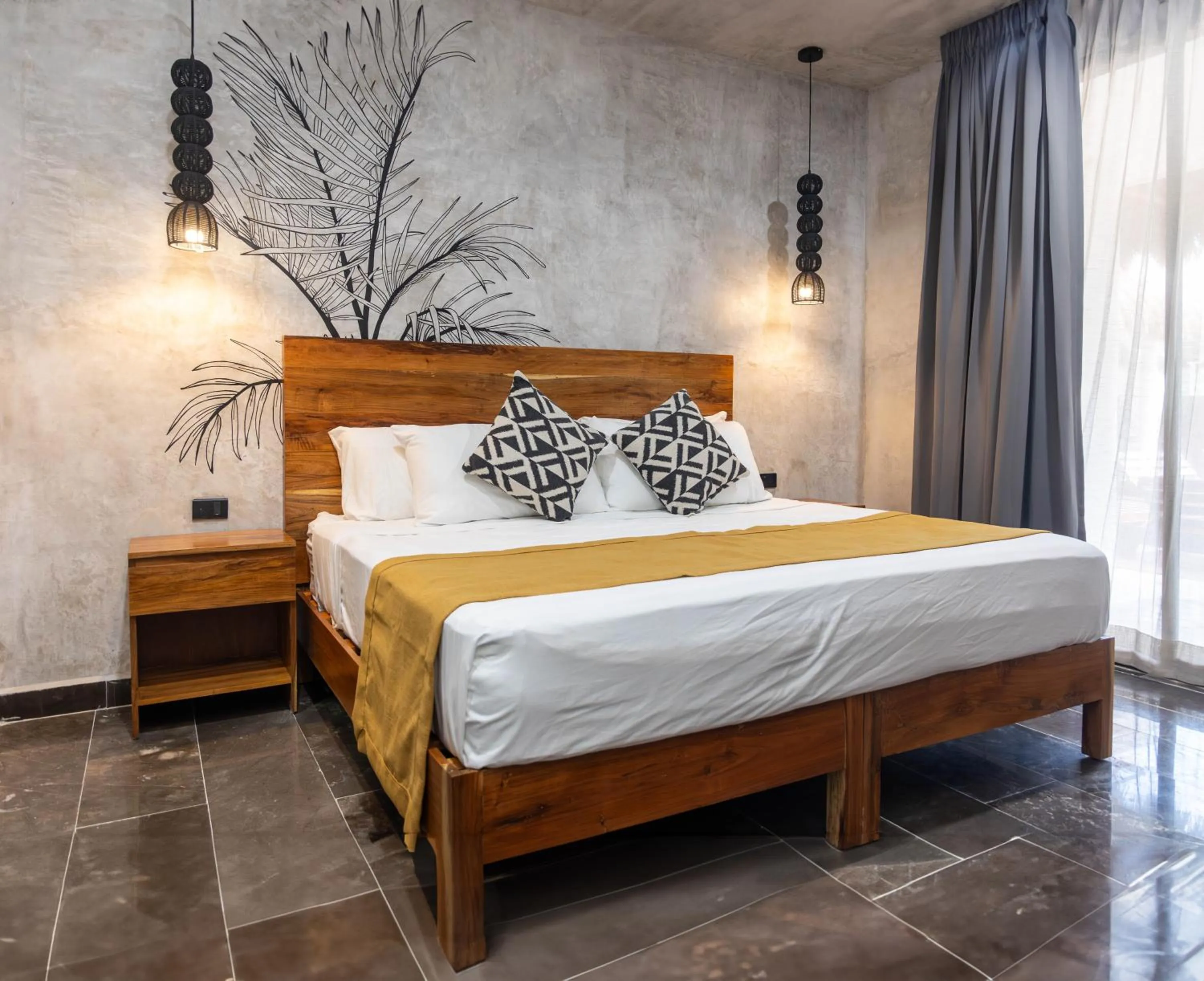 Bed in Hotel Sun Ha Bacalar