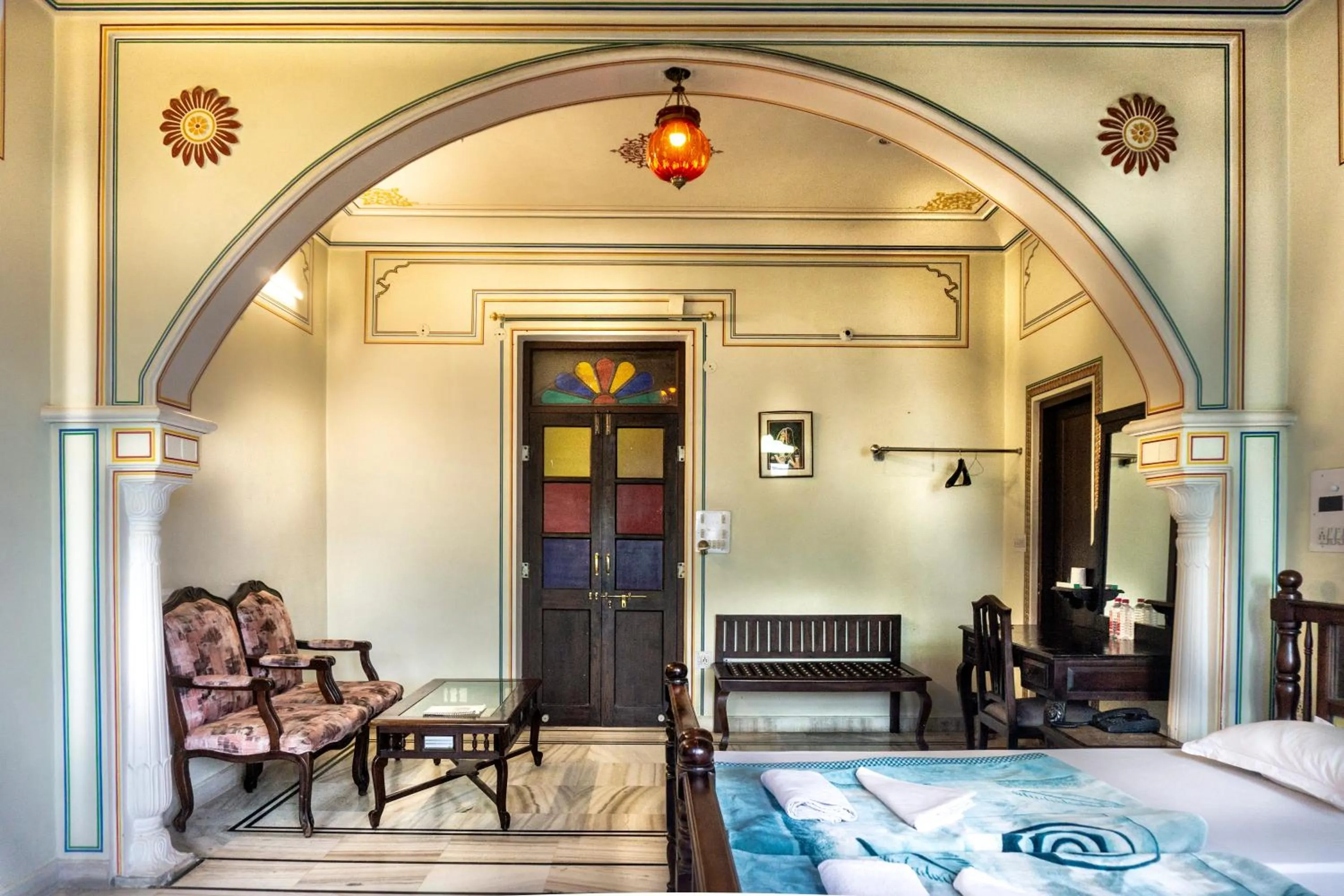 Bed in Krishna Palace - A Heritage Boutique Hotel