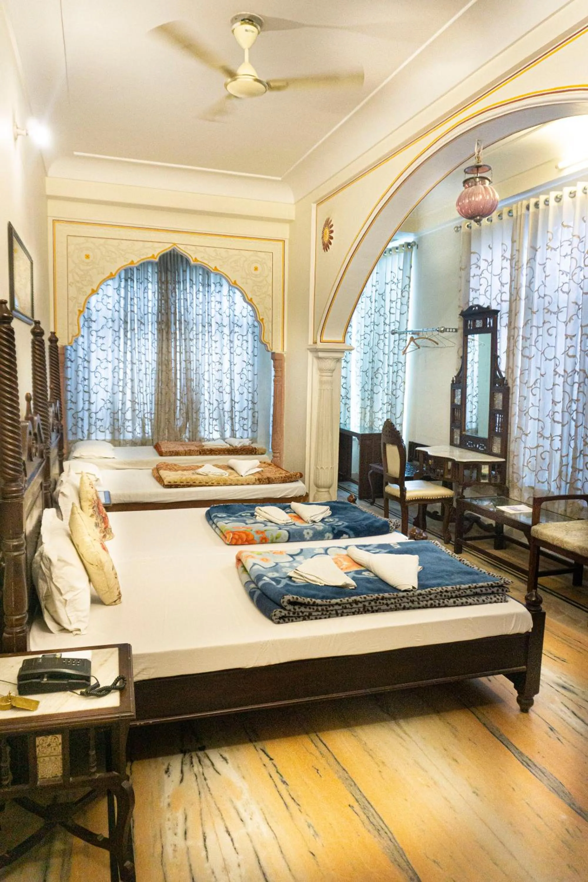 Photo of the whole room, Bed in Krishna Palace - A Heritage Boutique Hotel