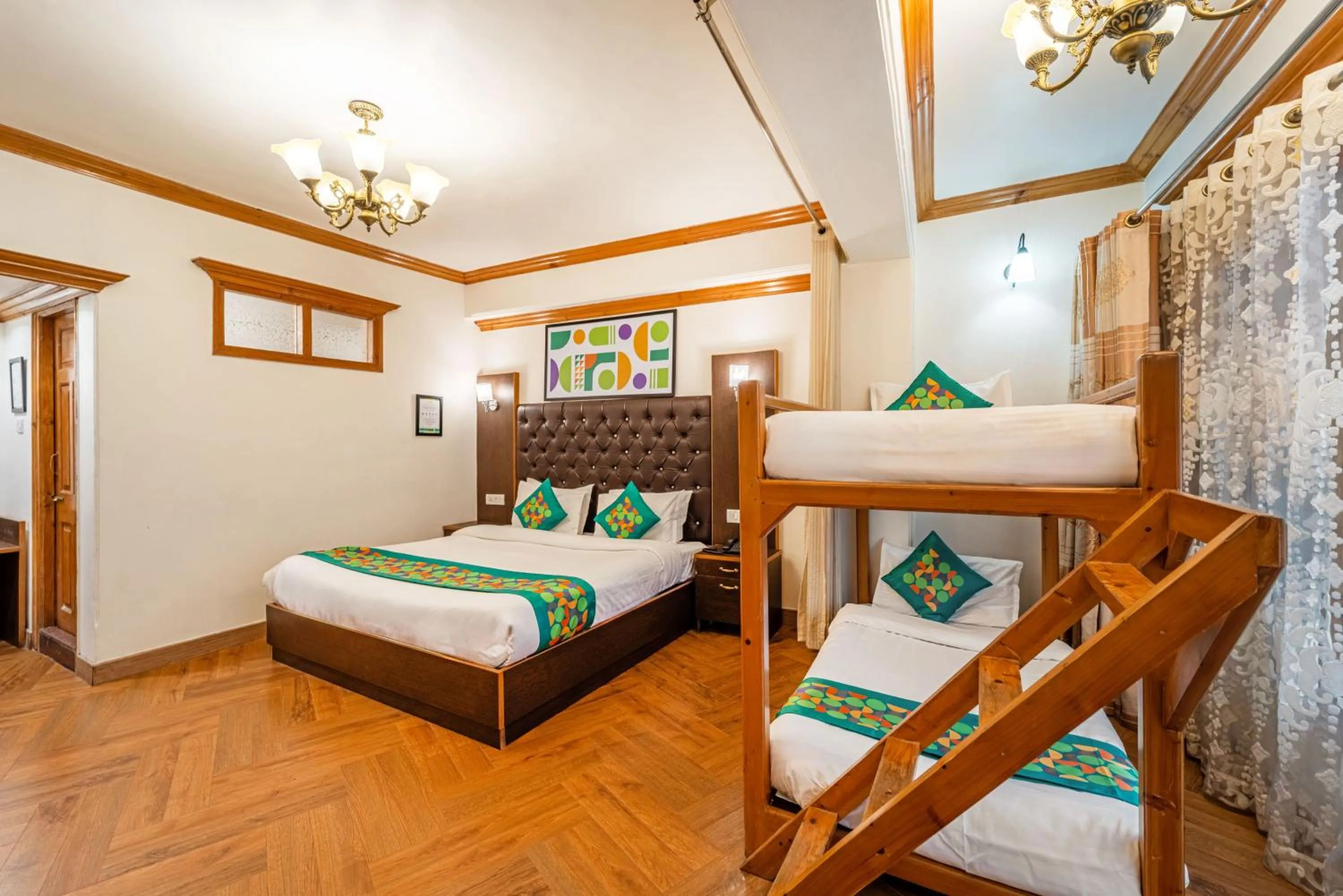 Bedroom, Bed in Treebo Premium Bridge View Regency, Mall Road