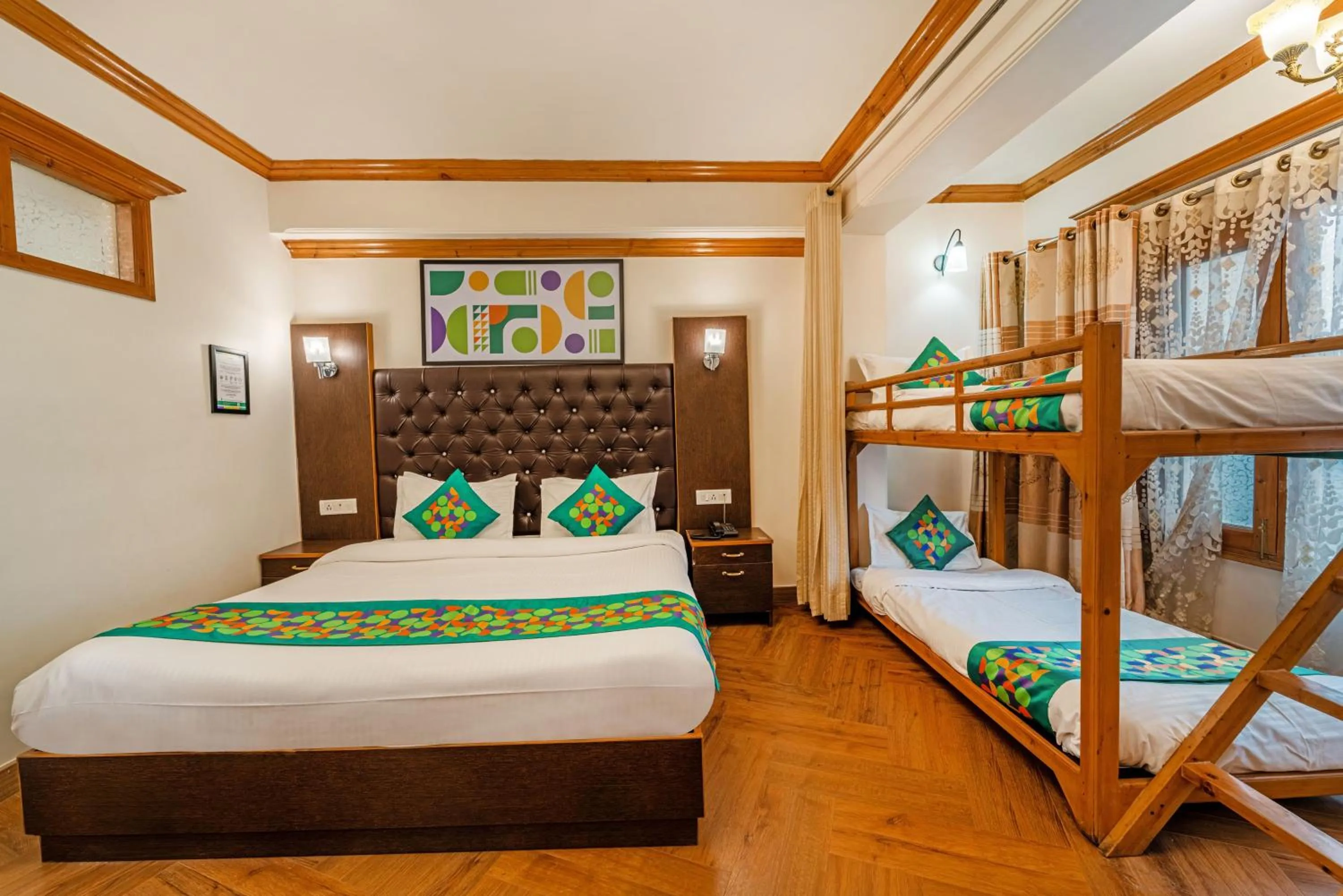 Bedroom, Bed in Treebo Premium Bridge View Regency, Mall Road