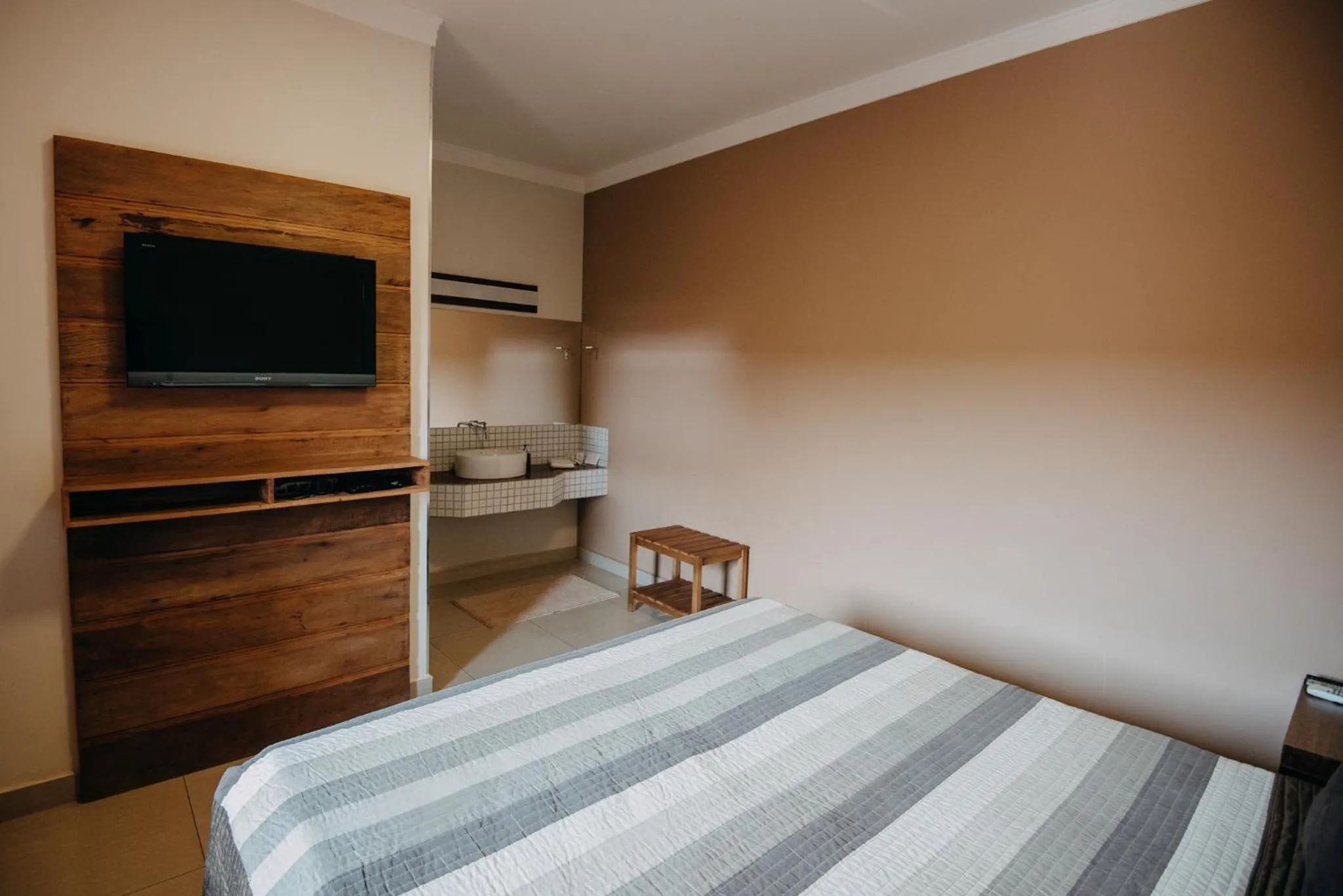 Bed in Hotel Pousada Santa Rita