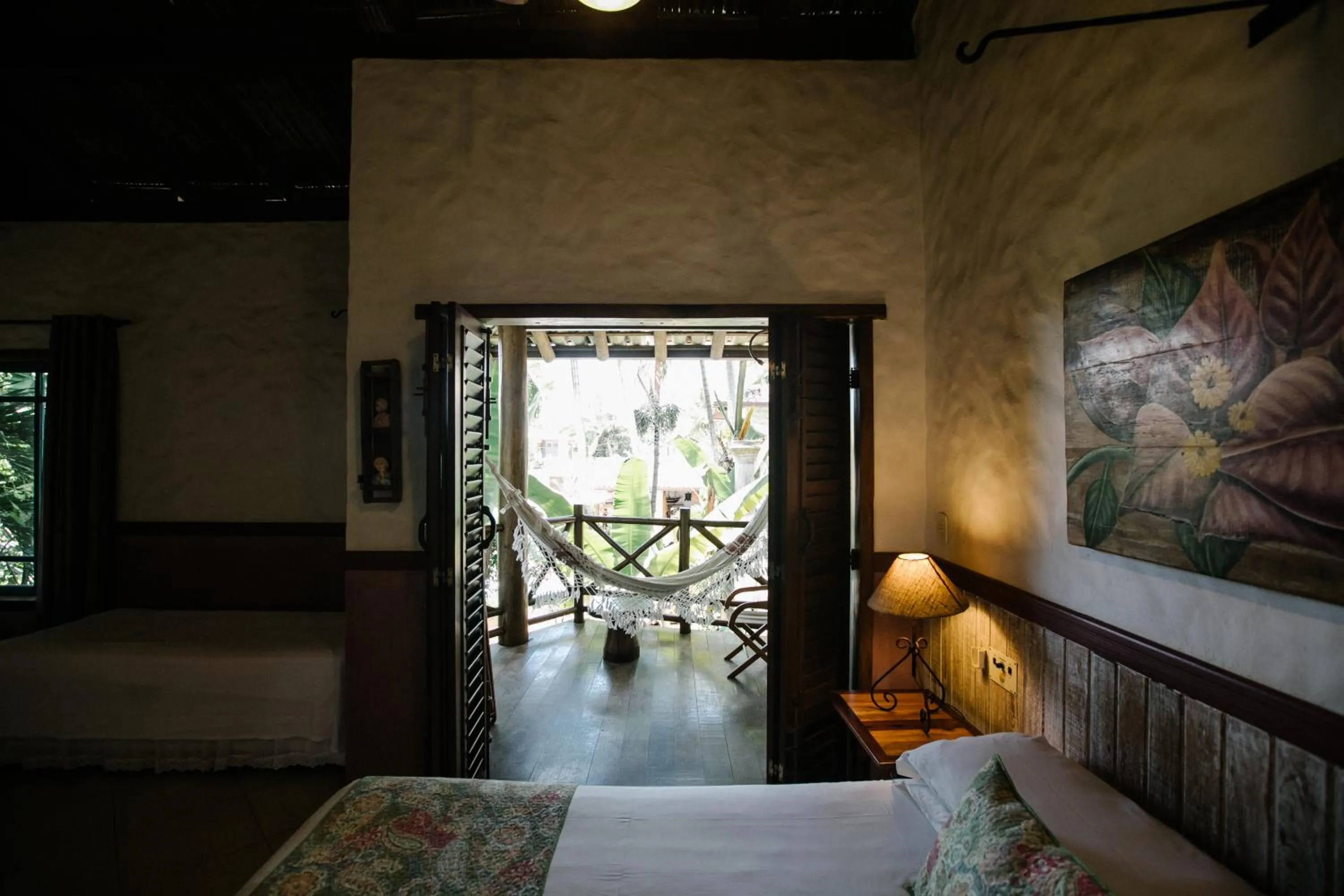 Balcony/Terrace, Bed in Pousada Burundanga
