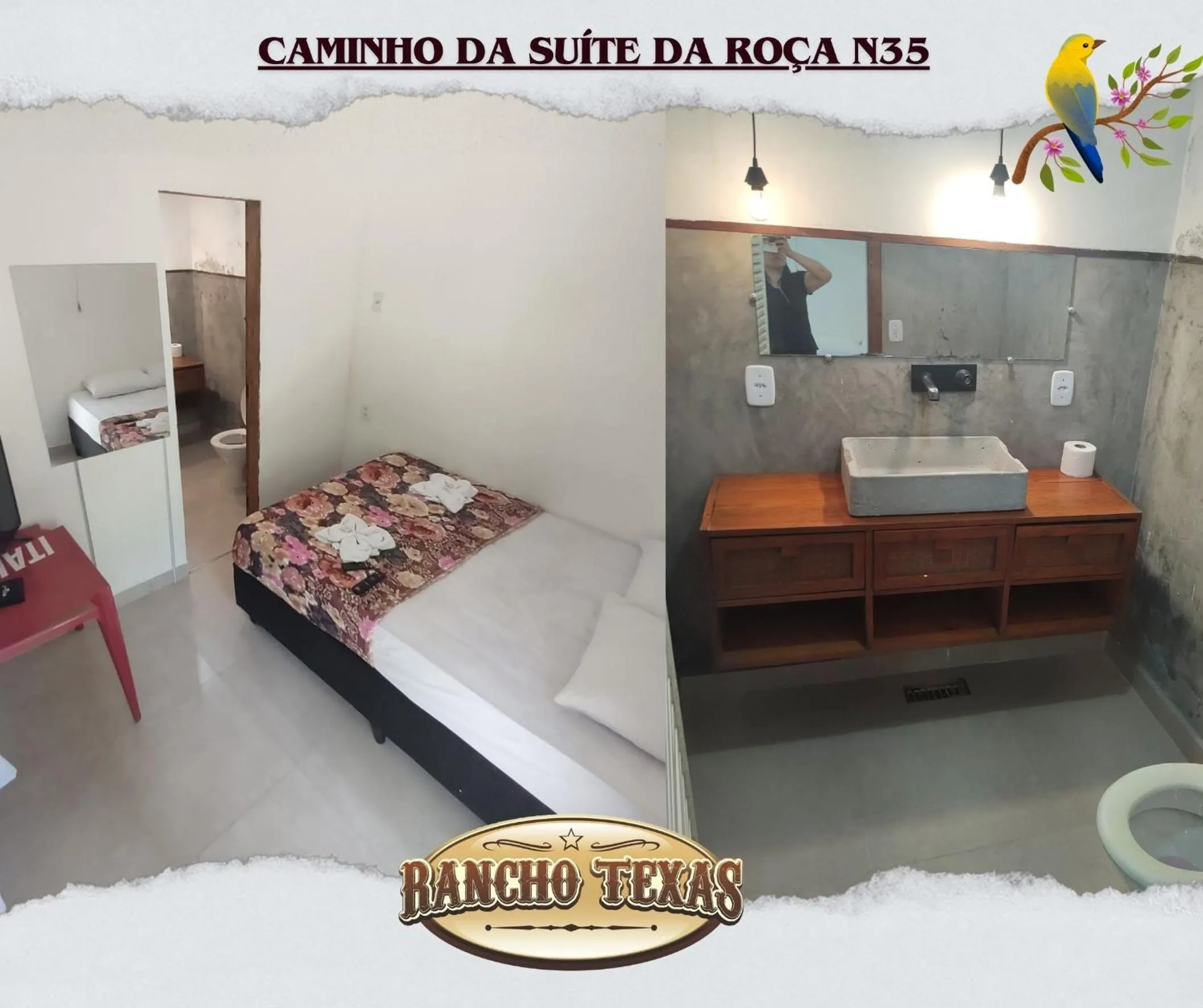 Bed in Pousada Rancho Texas Ubatuba