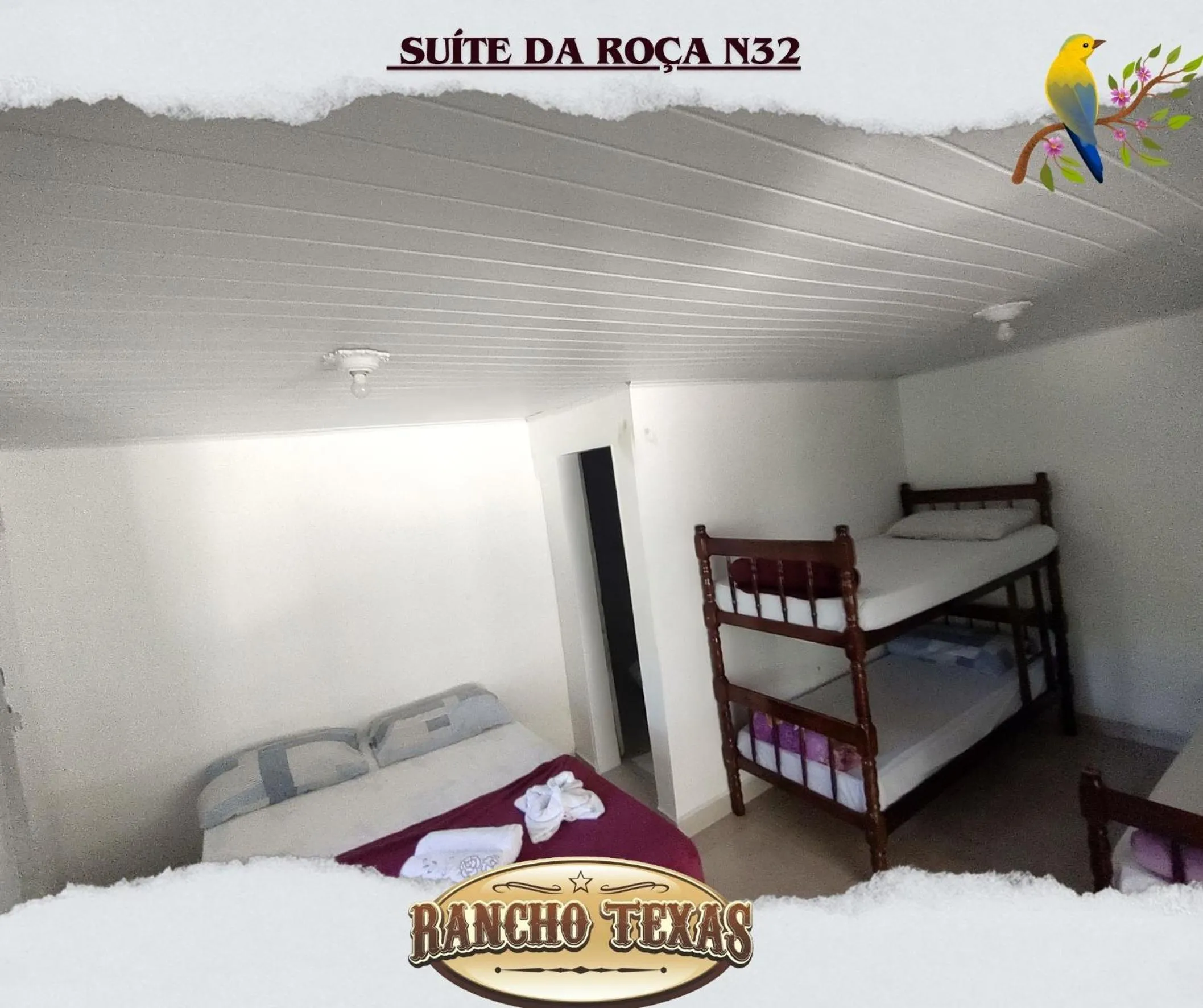Bed in Pousada Rancho Texas Ubatuba