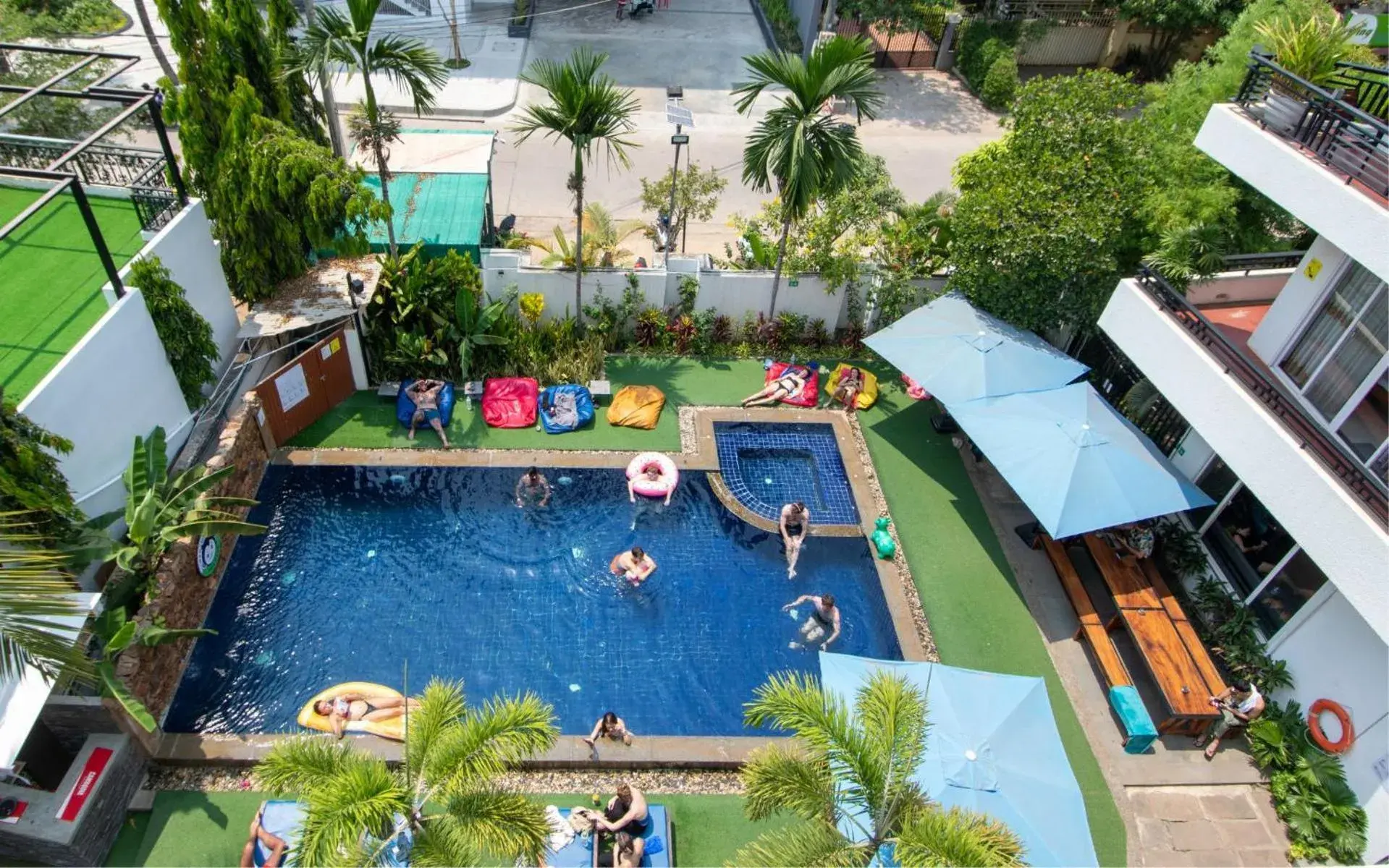 Pool view in Mad Monkey Hostel Siem Reap Pool view in Mad Monkey Hostel Siem Reap