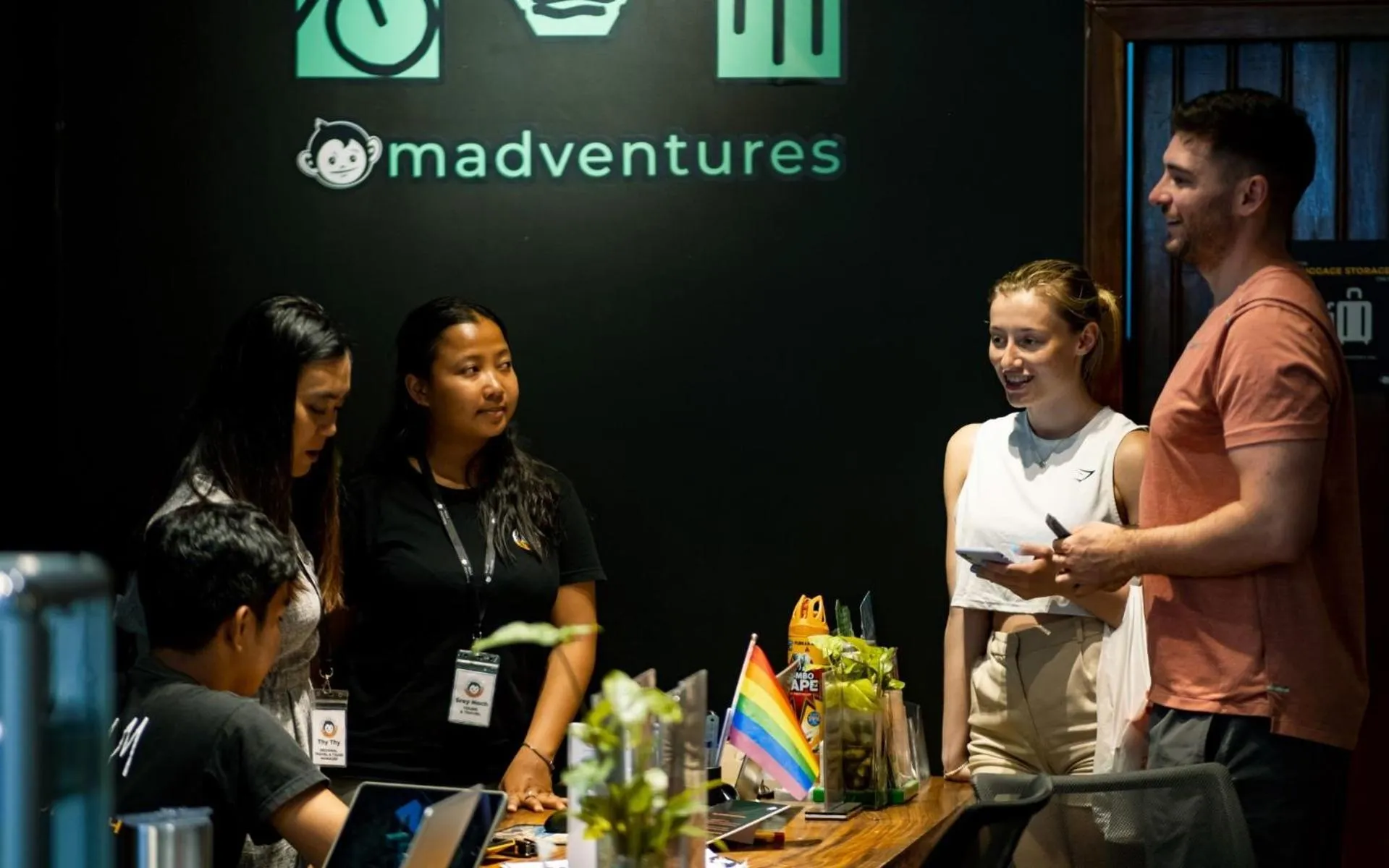 group of guests in Mad Monkey Hostel Phnom Penh