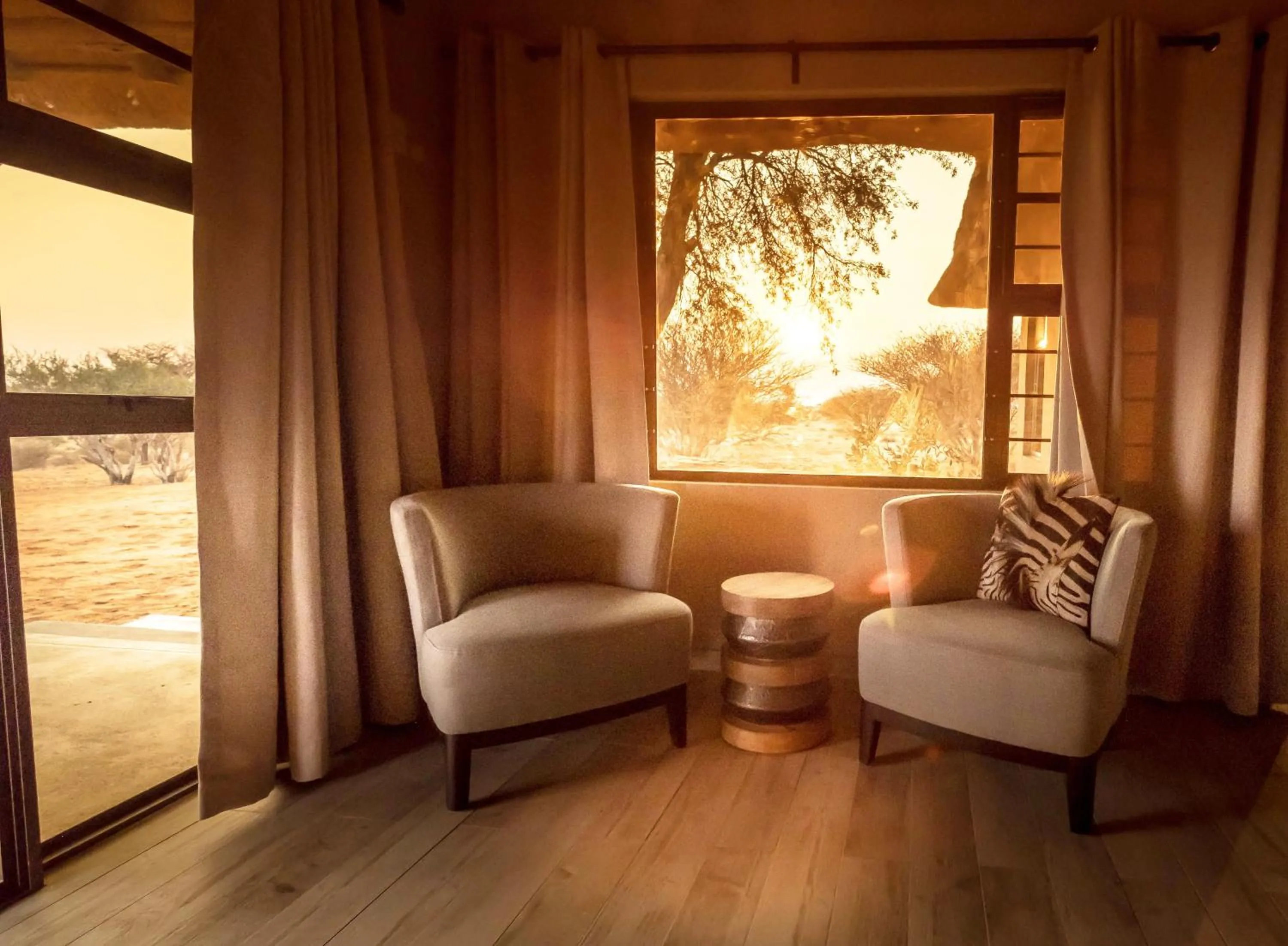 Seating area in Bagatelle Kalahari Game Ranch