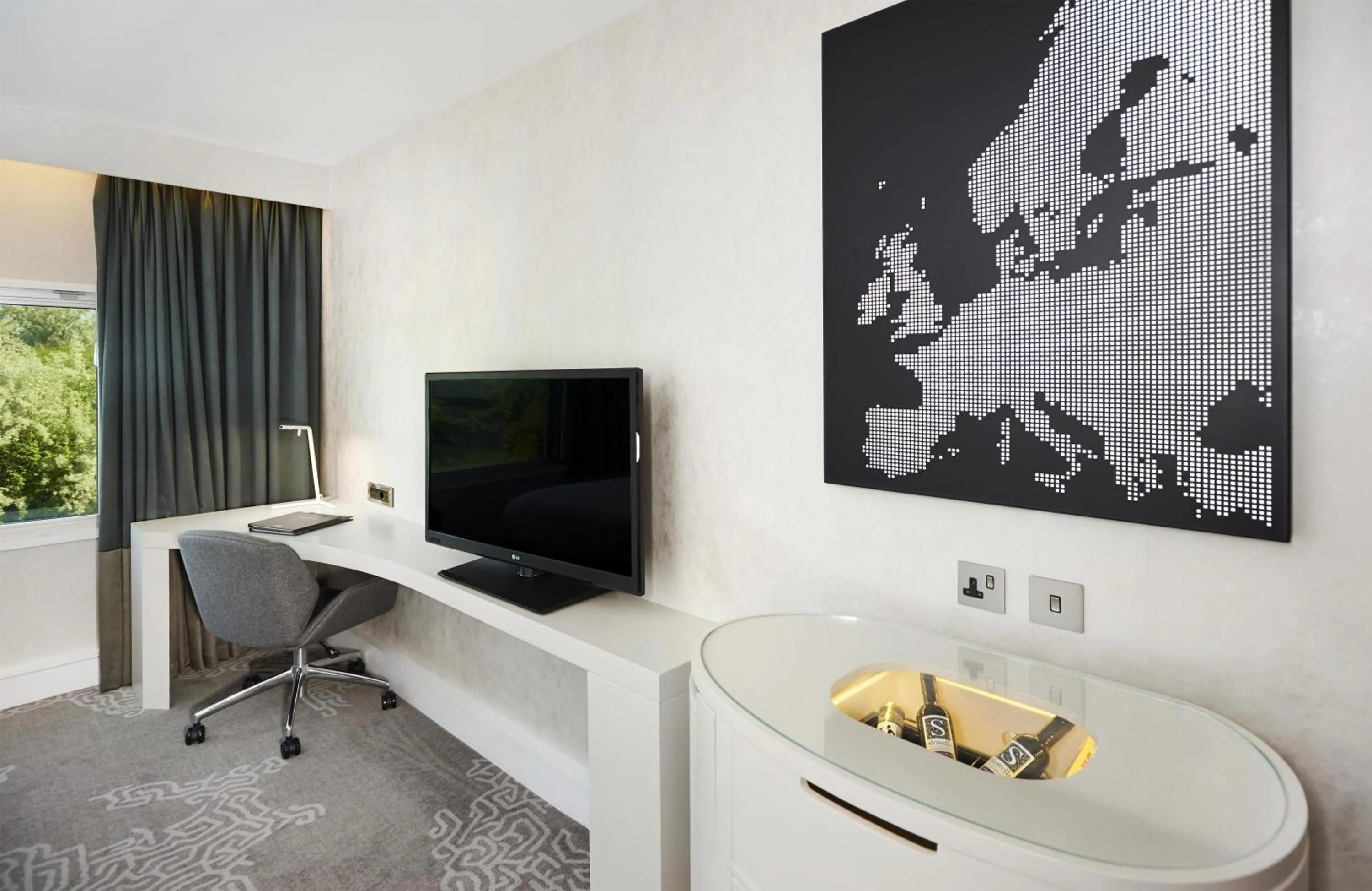 Bed in Hilton London Heathrow Airport