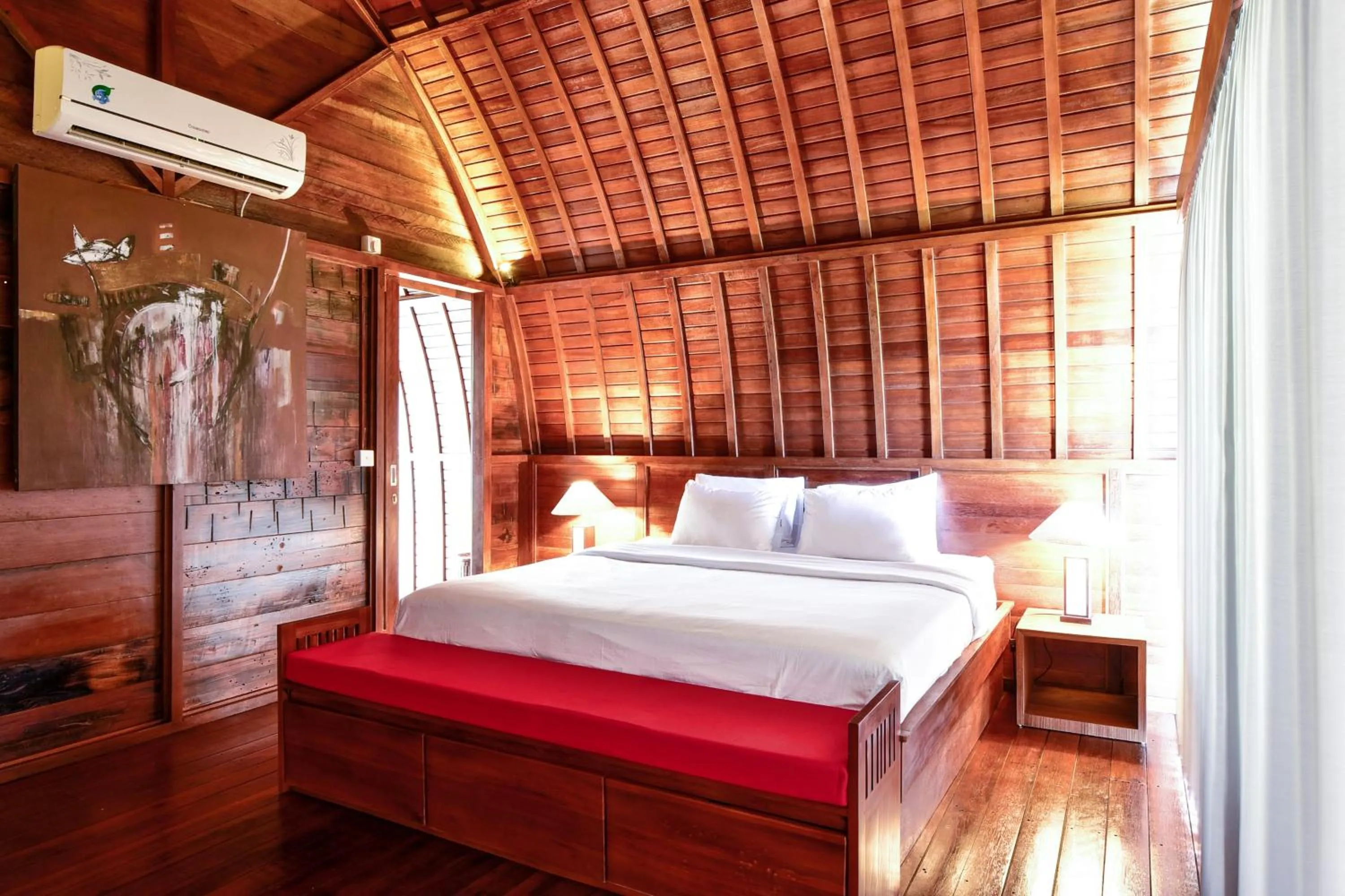 Bedroom, Bed in The Lumbung Wood Villa