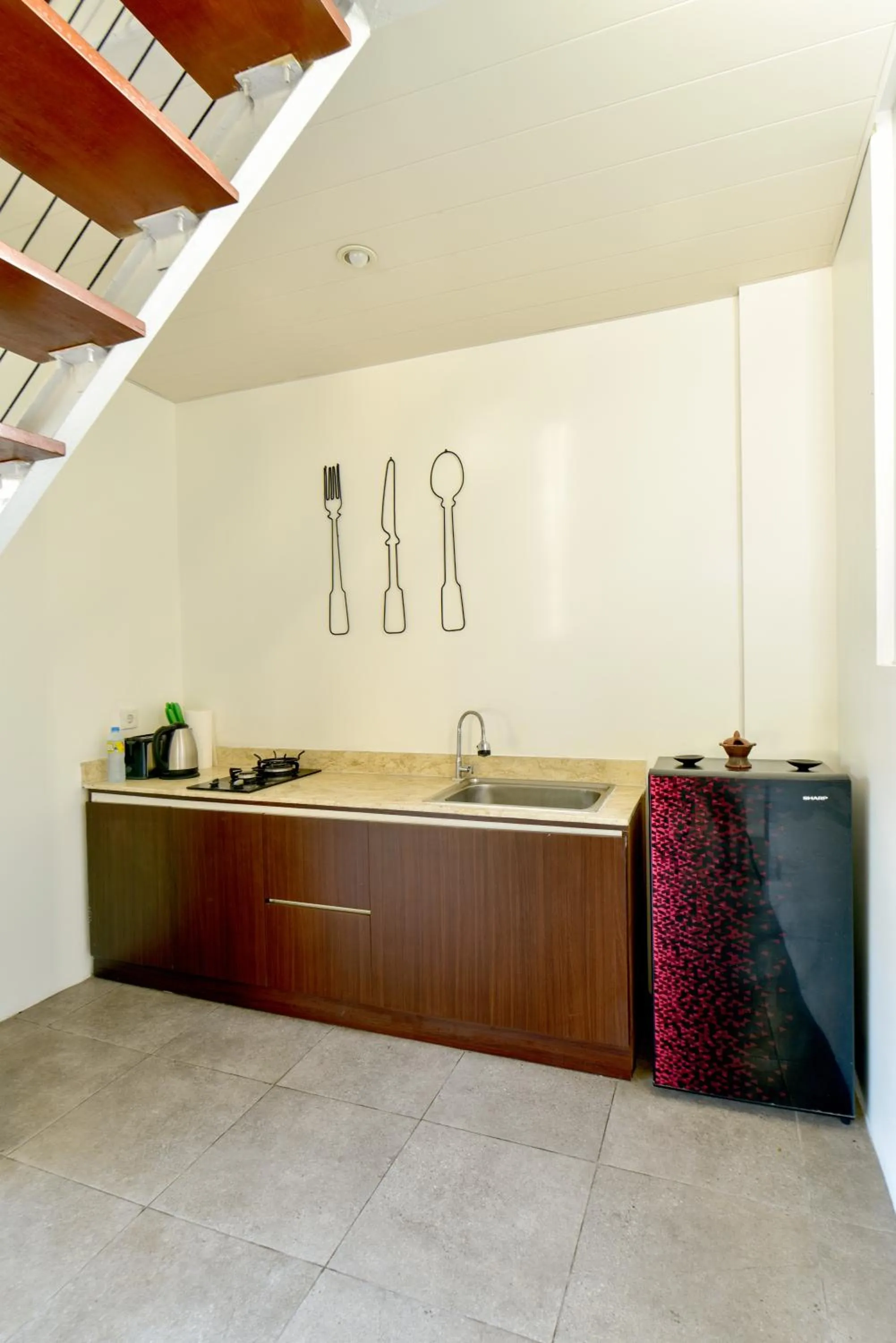 kitchen in The Lumbung Wood Villa