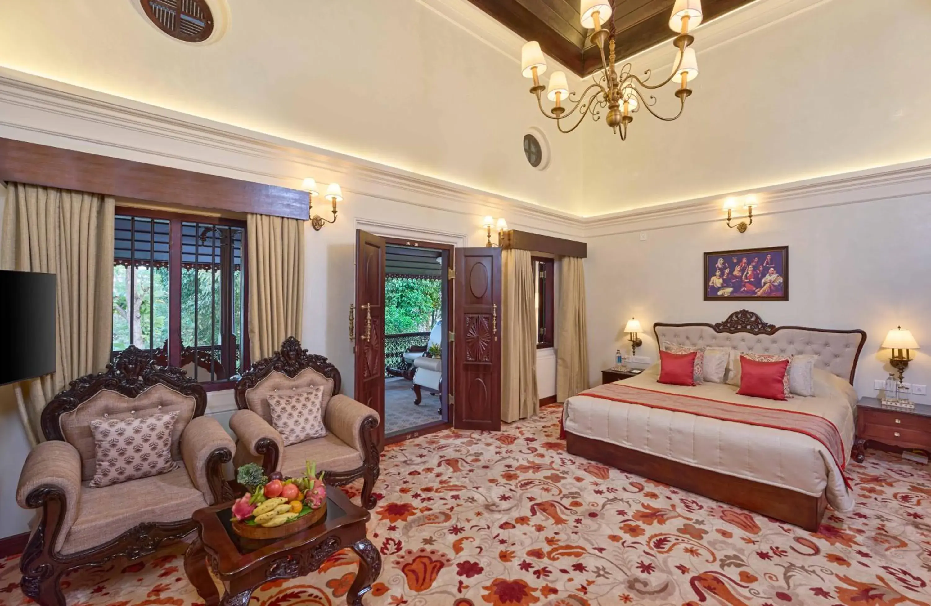 TV and multimedia, Bed in The Leela Ashtamudi, A Raviz Hotel TV and multimedia, Bed in The Leela Ashtamudi, A Raviz Hotel