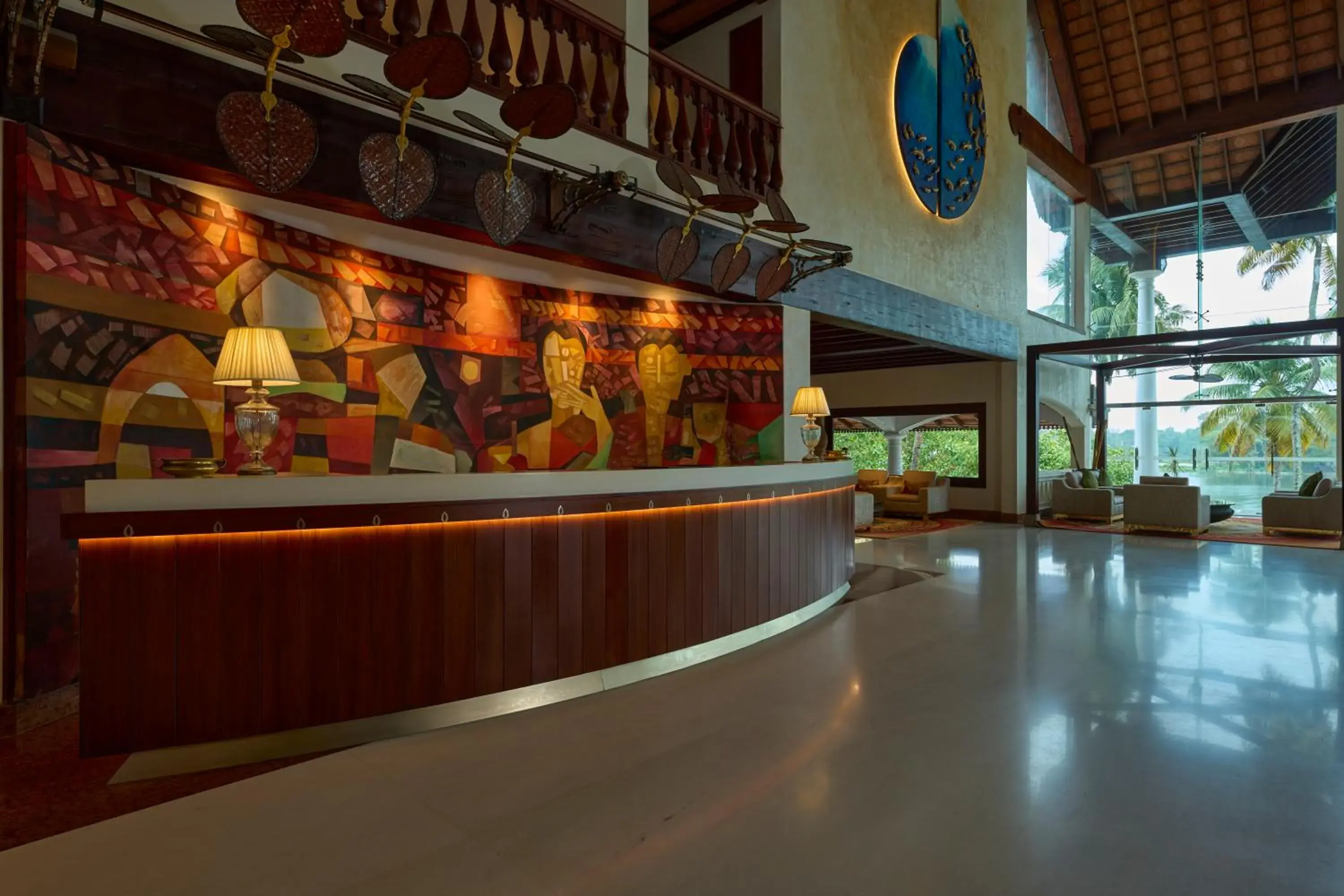 Lobby or reception in The Leela Ashtamudi, A Raviz Hotel Lobby or reception in The Leela Ashtamudi, A Raviz Hotel
