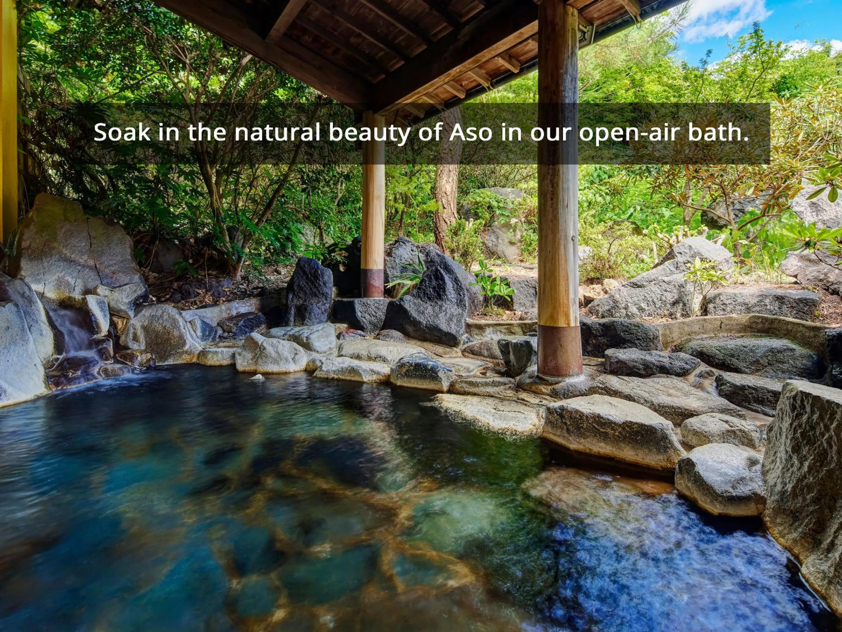 Hot Spring Bath in Kamenoi Hotel Aso Park Resort