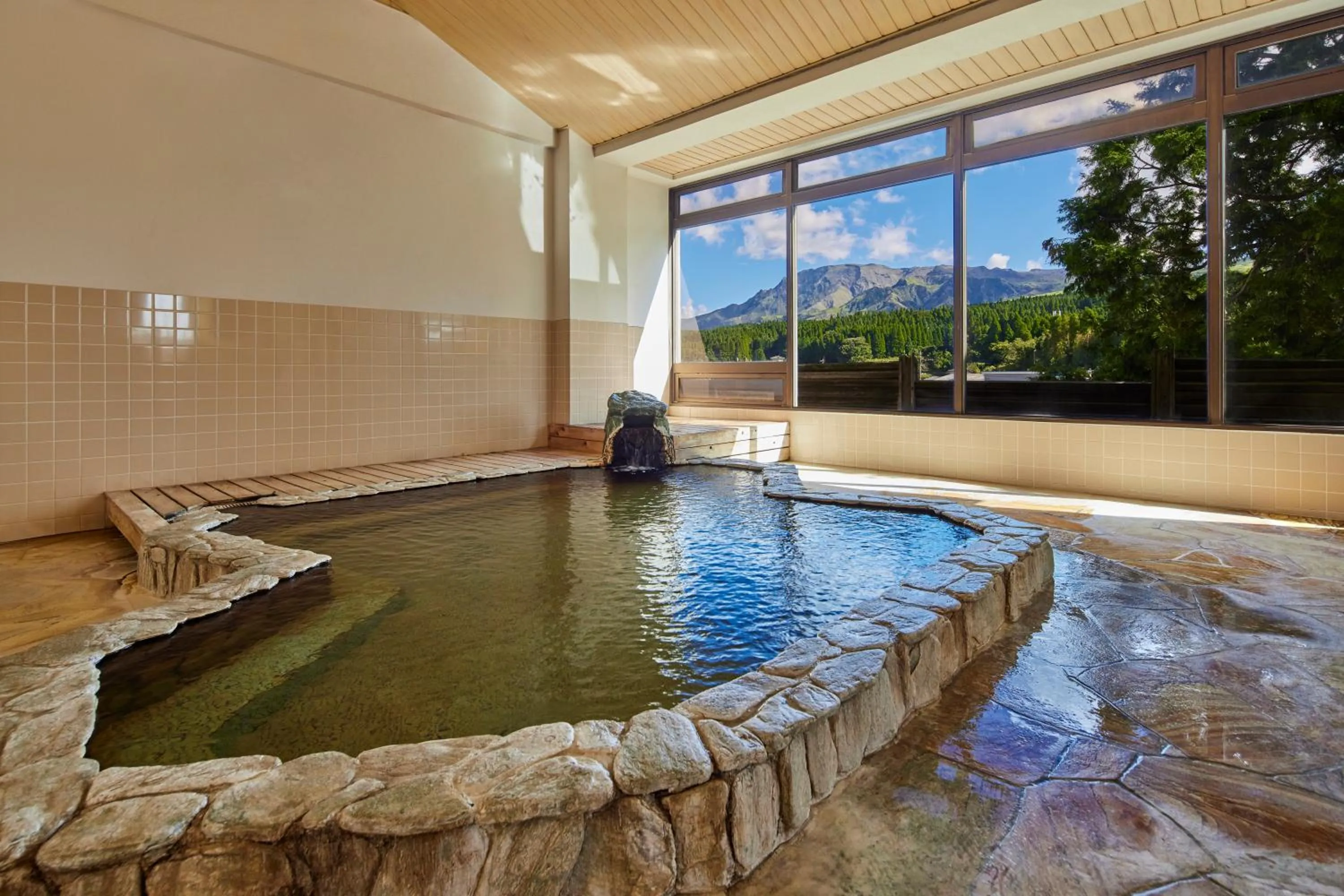 Hot Spring Bath in Kamenoi Hotel Aso Park Resort