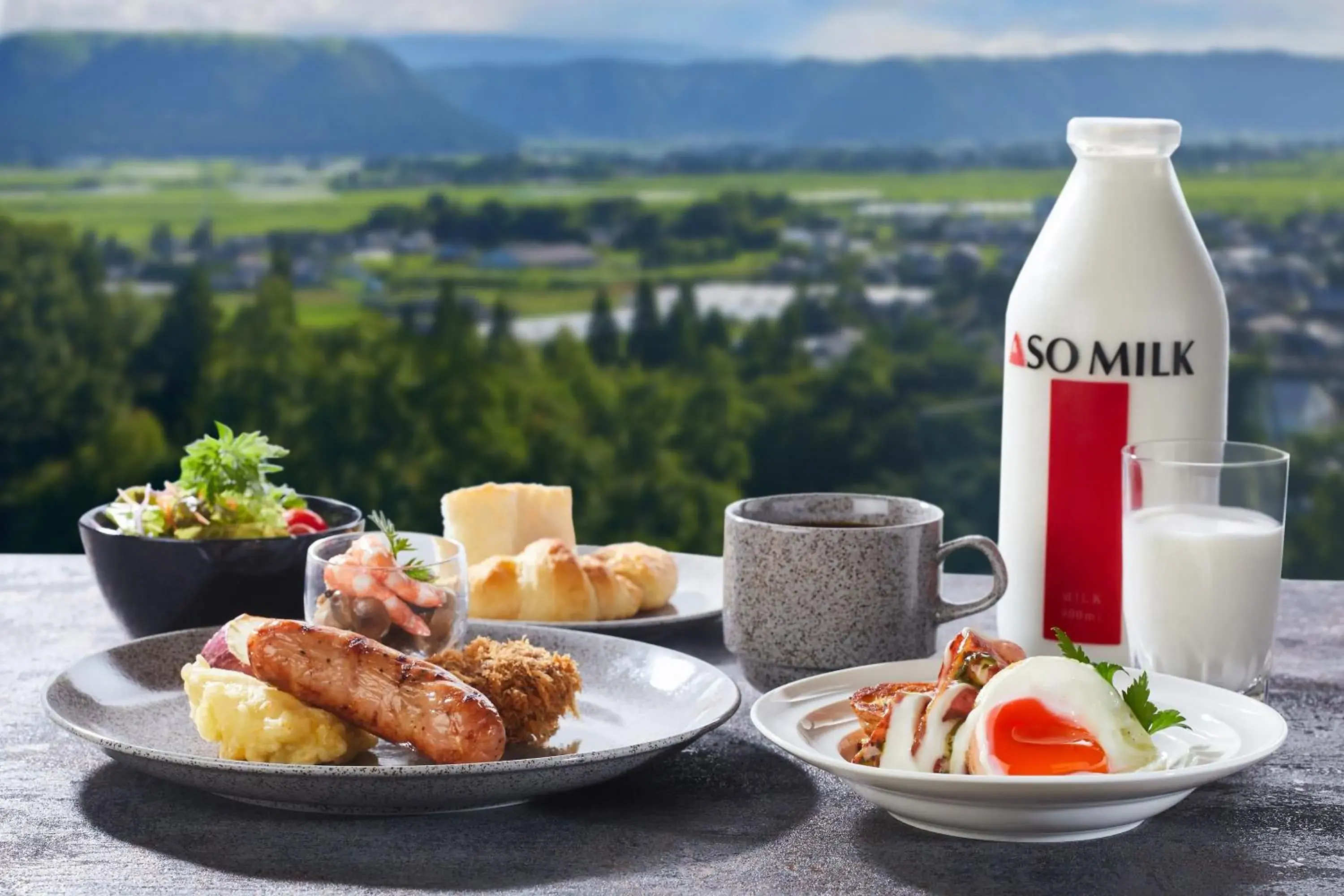 Buffet breakfast in Kamenoi Hotel Aso Park Resort Buffet breakfast in Kamenoi Hotel Aso Park Resort