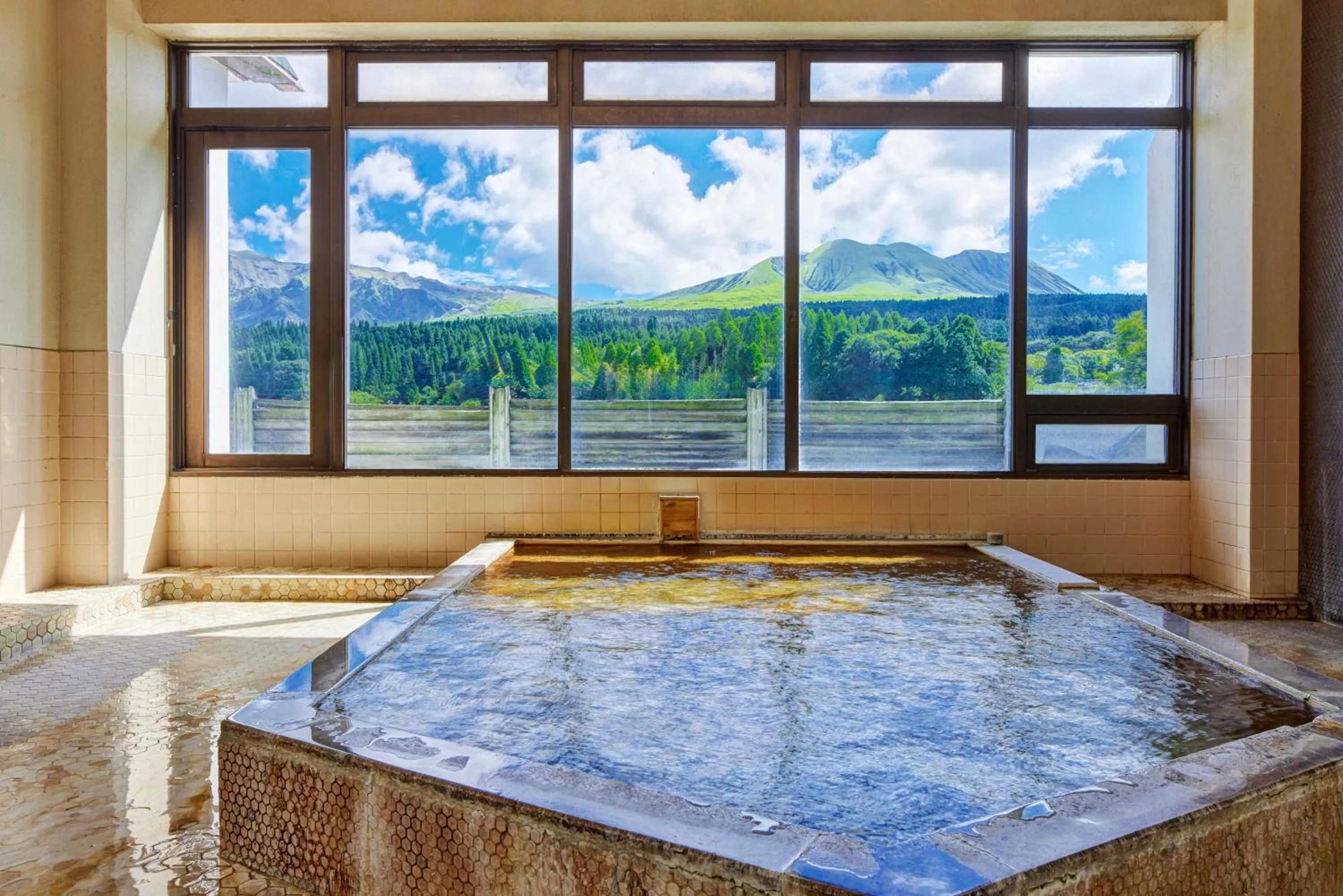 Hot Spring Bath in Kamenoi Hotel Aso Park Resort