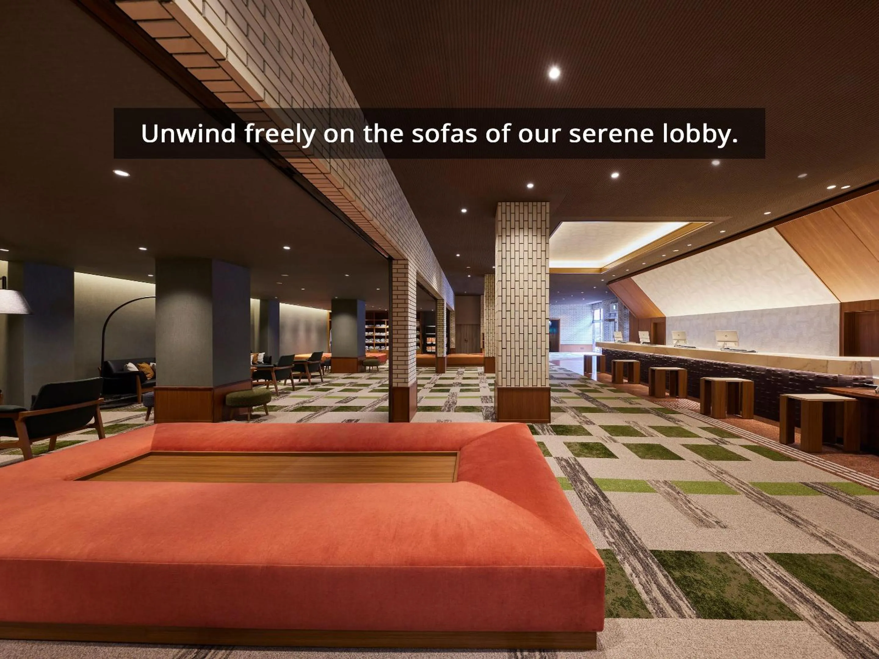 Lobby or reception in Kamenoi Hotel Aso Park Resort