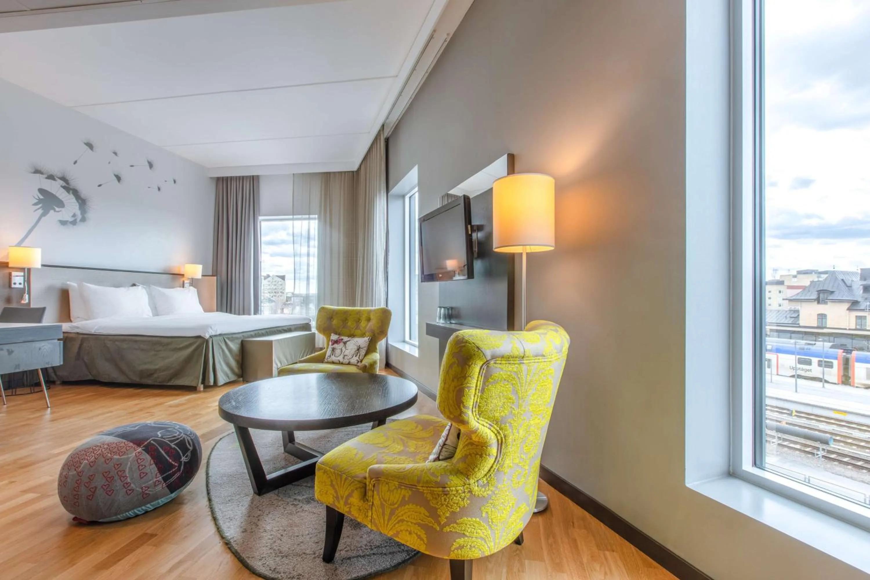 Seating area, Bed in Radisson Blu Hotel Uppsala