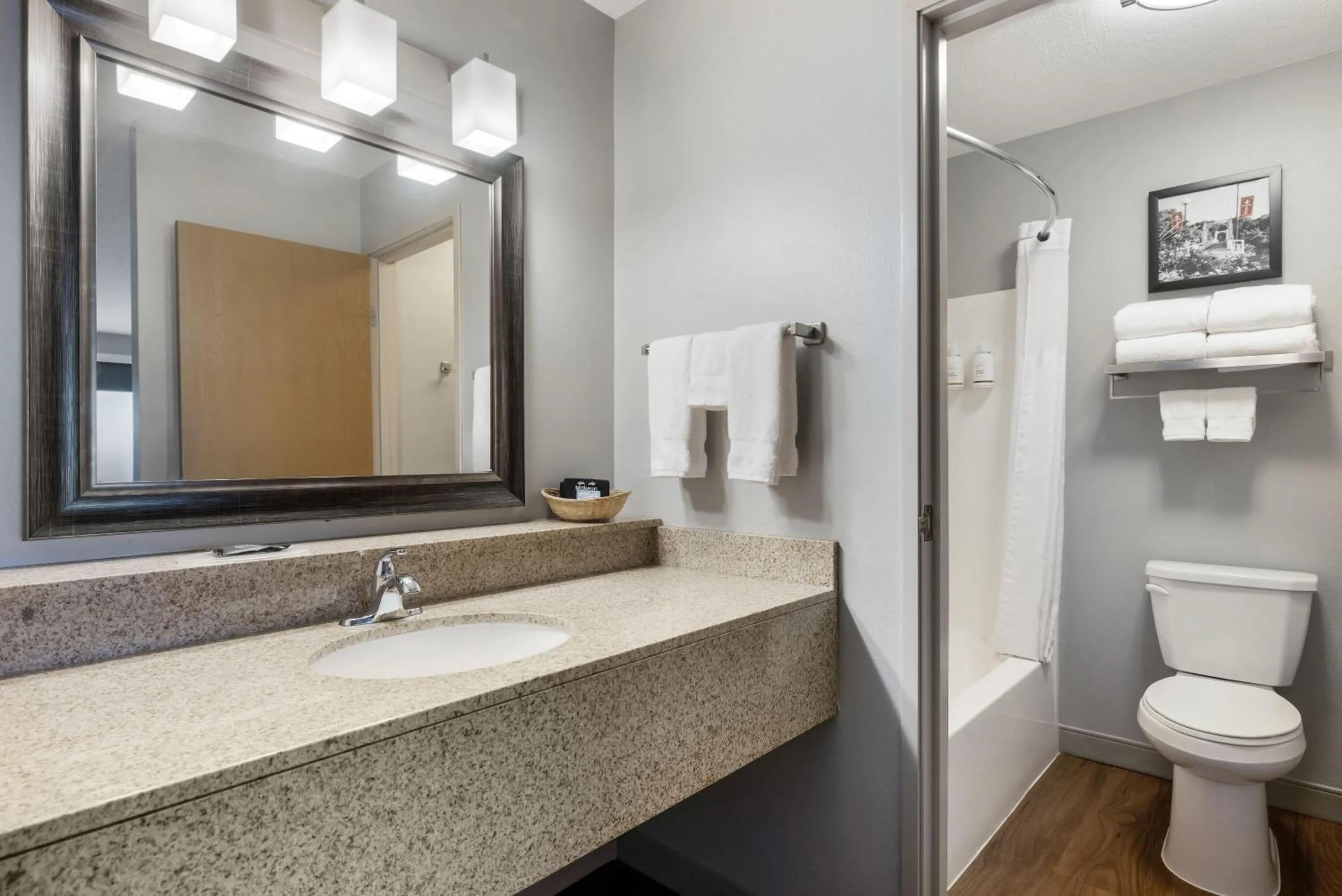 Bathroom in AmericInn by Wyndham Valley City Conference Center